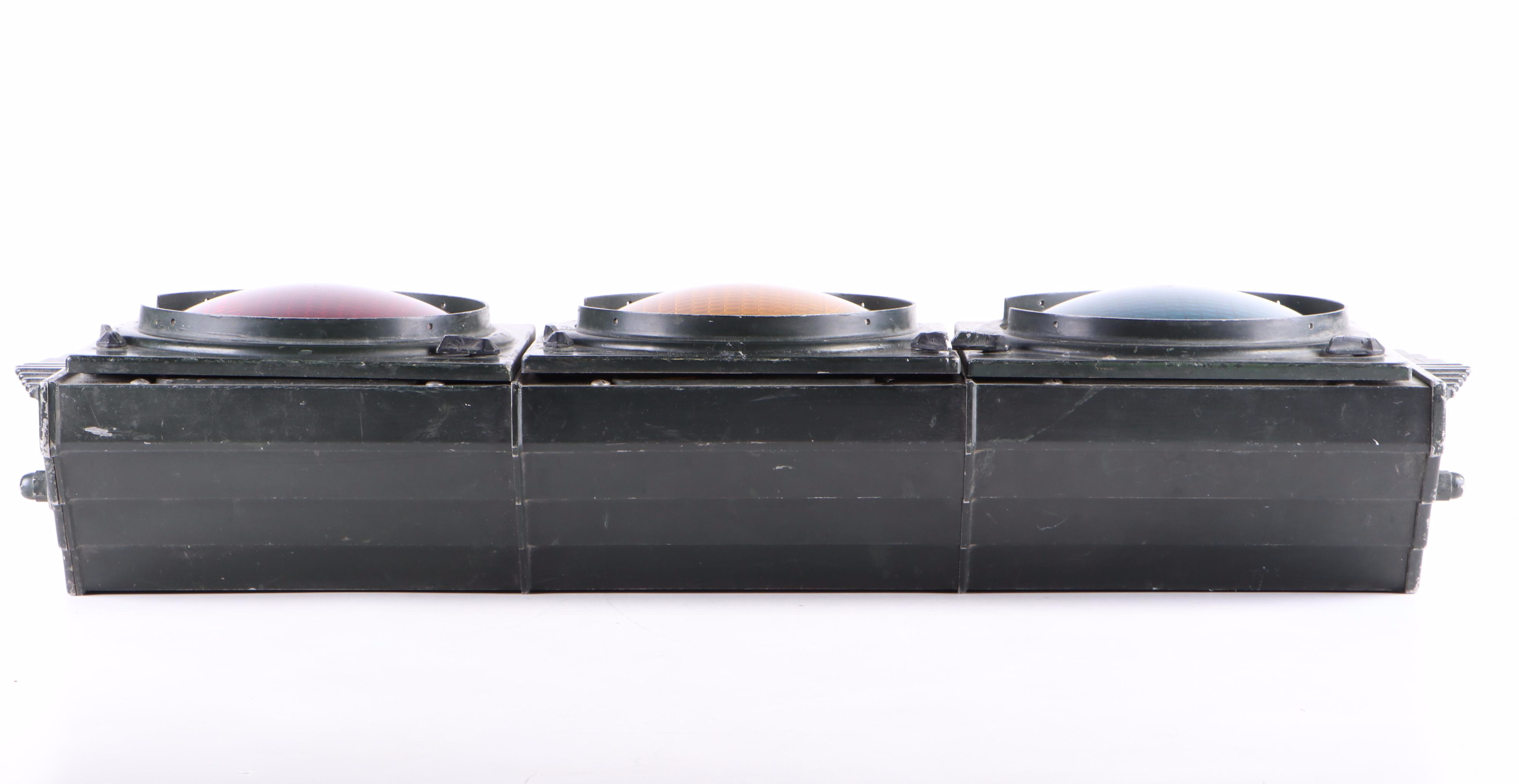 Crouse Hinds Glass Lens Traffic Light, Early to Mid-20th Century