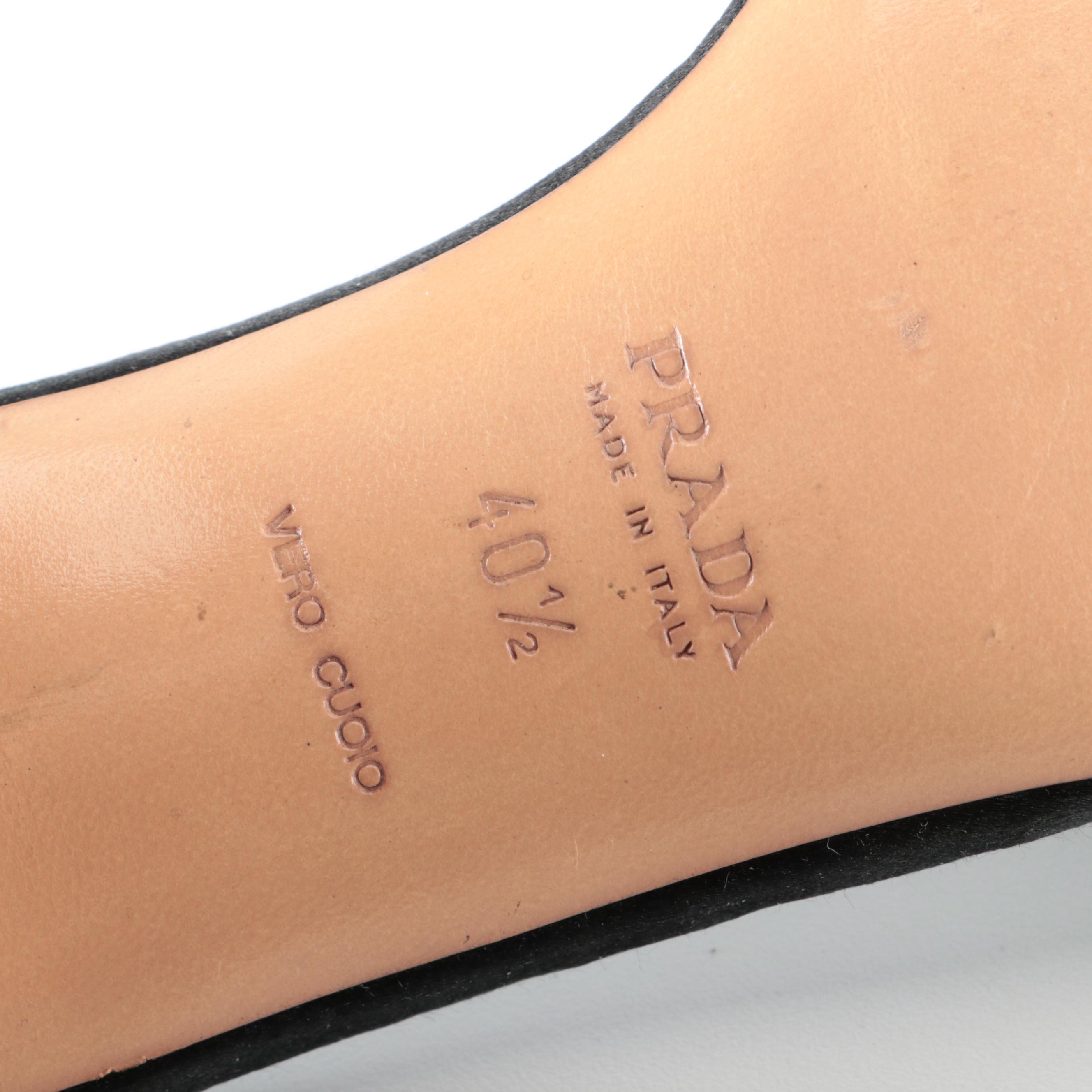 Prada  Slides in Black Satin