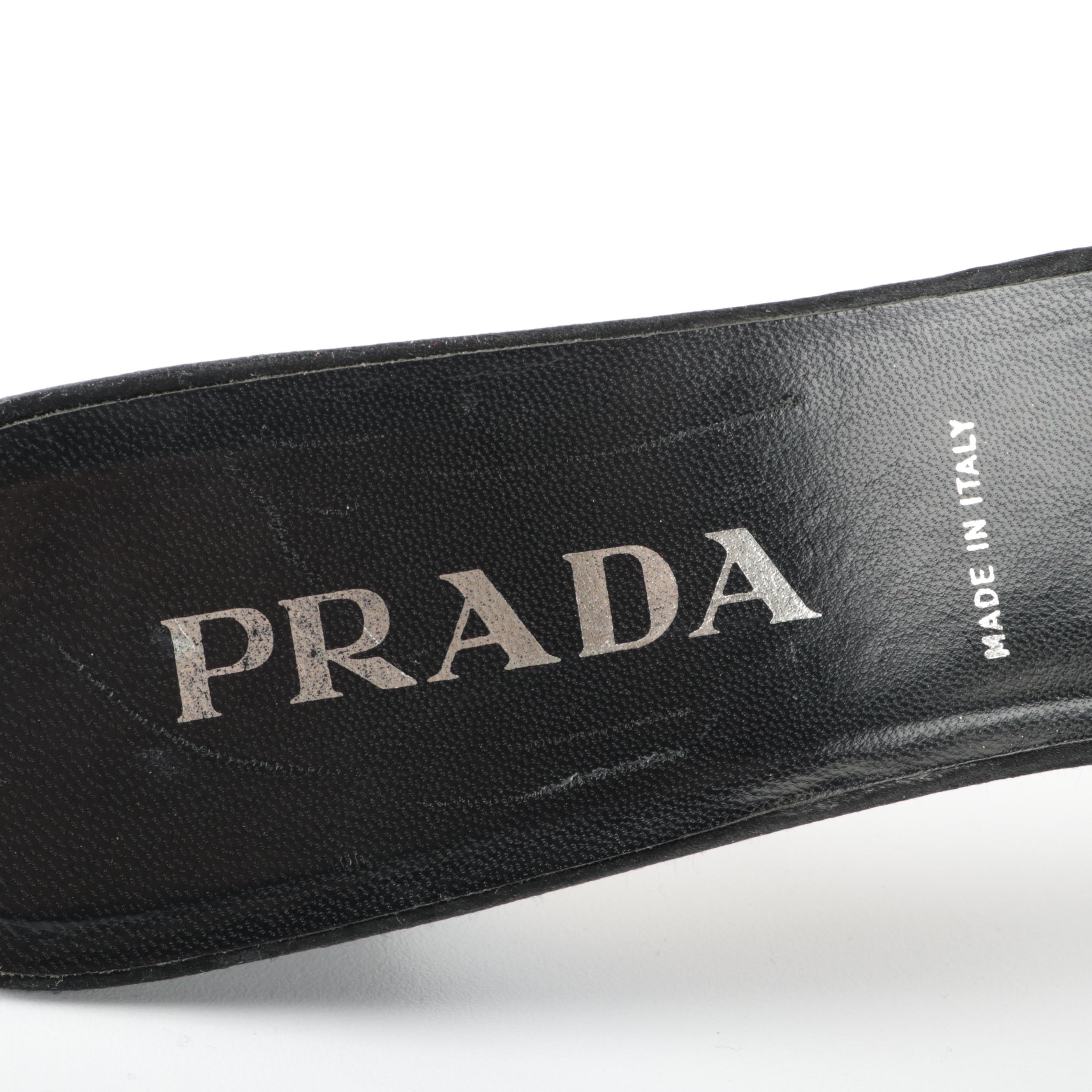 Prada  Slides in Black Satin
