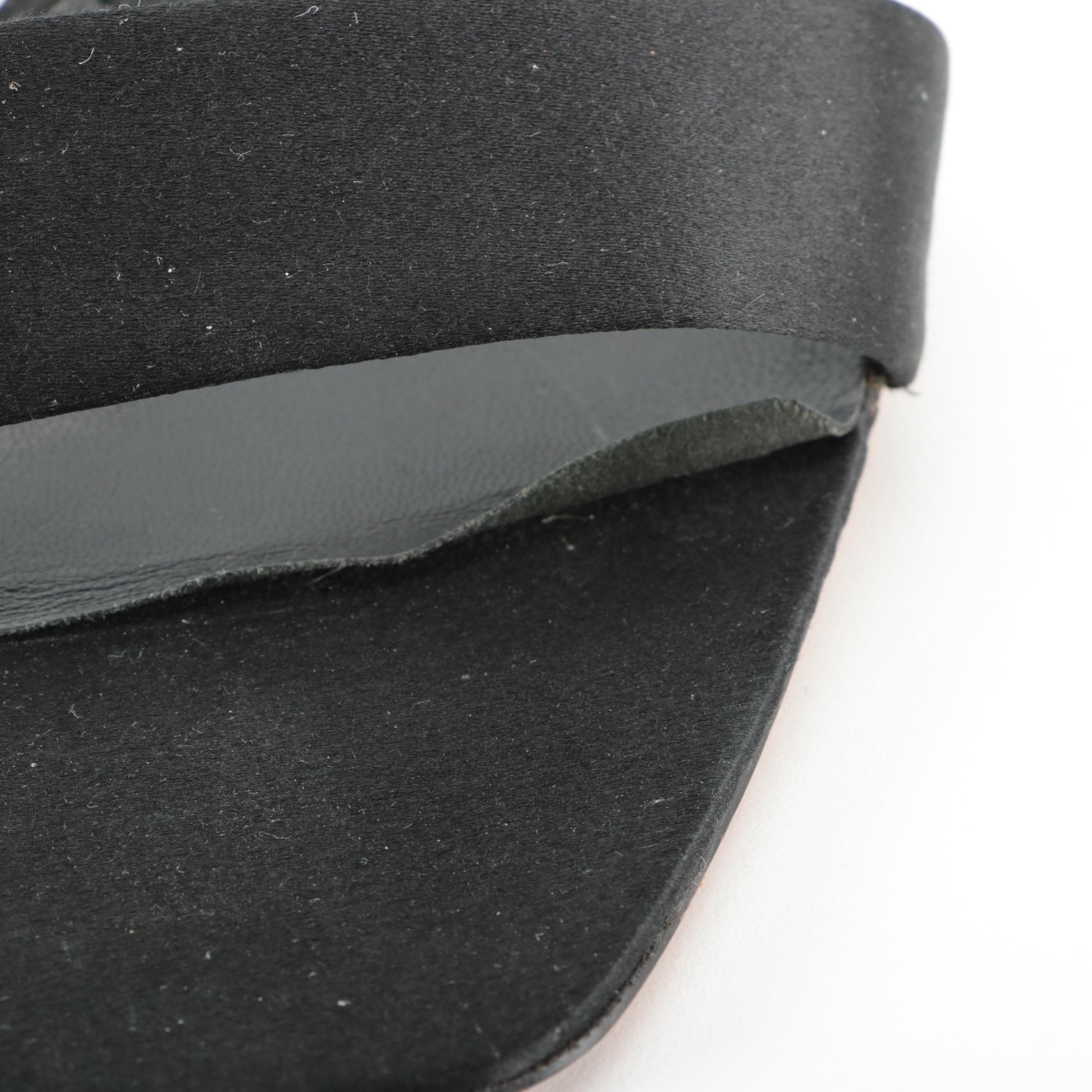 Prada  Slides in Black Satin