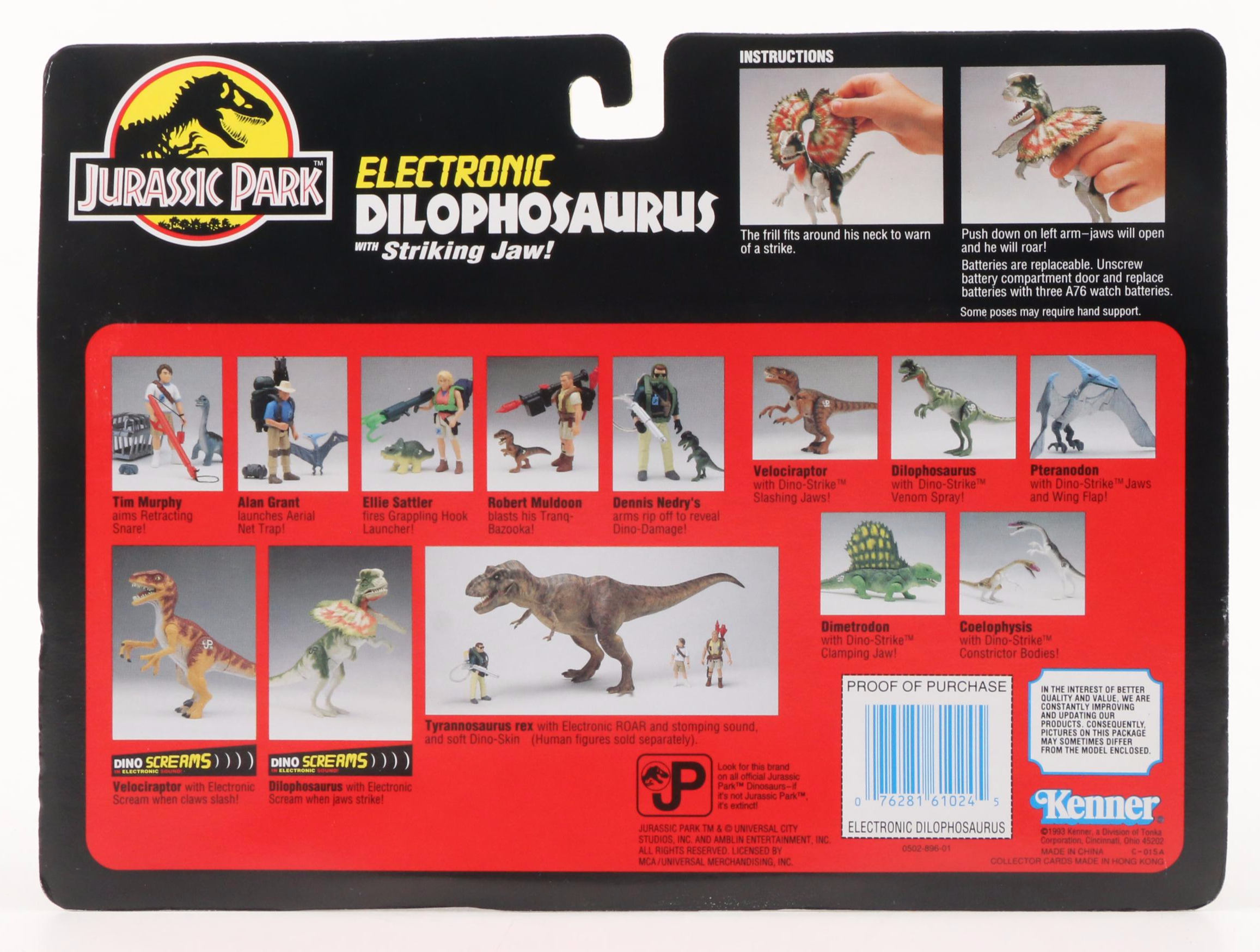 Kenner Jurassic Park "Dilophosaurus" Electronic Dinosaur Toy, 1993