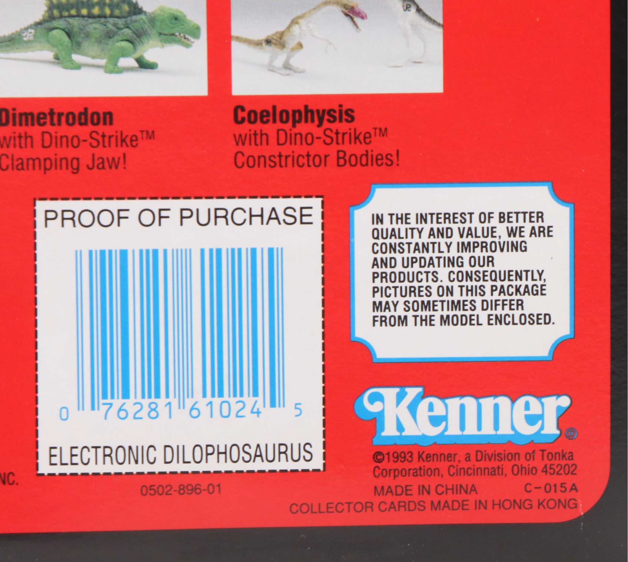 Kenner Jurassic Park "Dilophosaurus" Electronic Dinosaur Toy, 1993