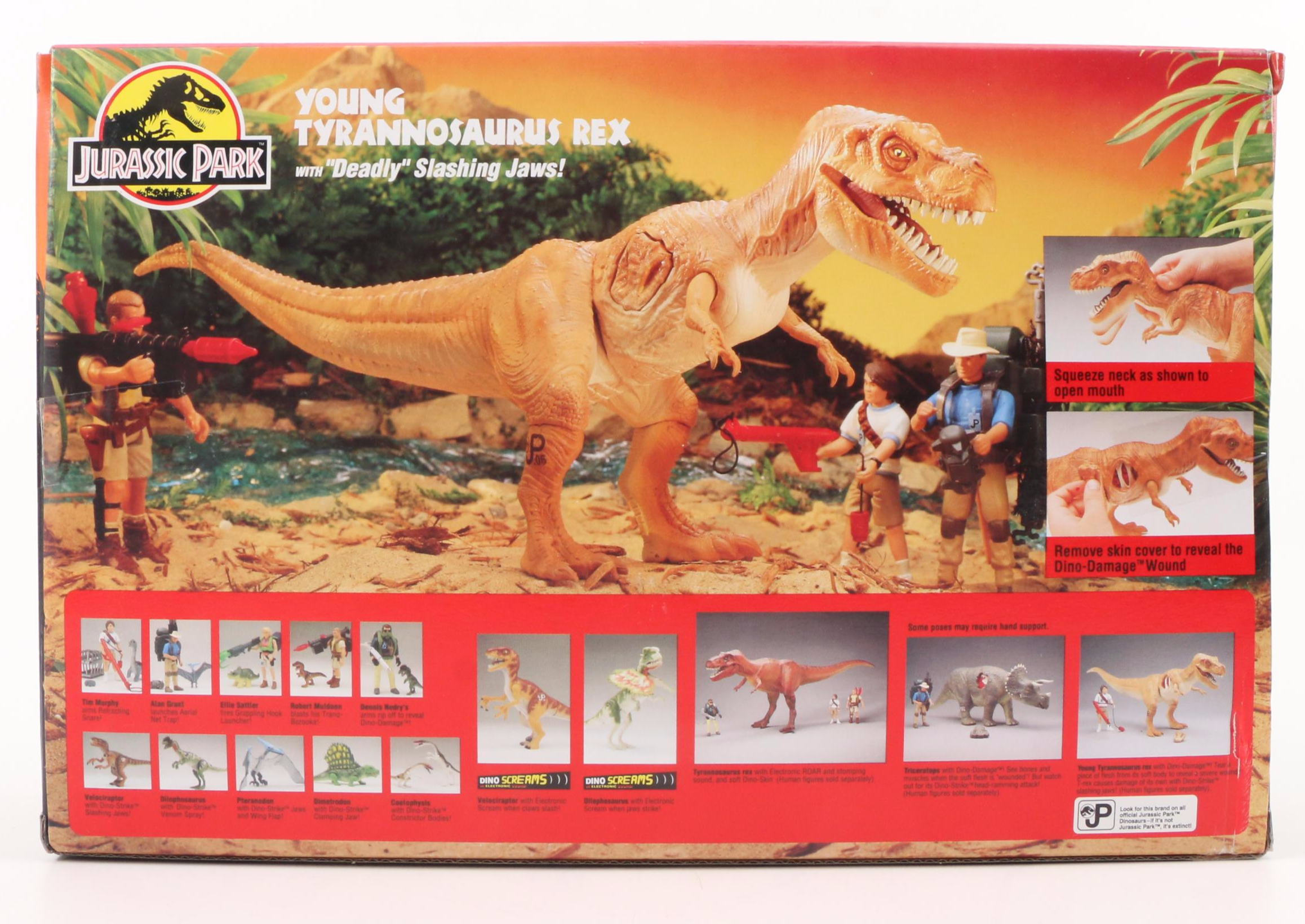 Kenner Jurassic Park Young T. Rex Action Figure with Slashing Jaws, Capture Gear