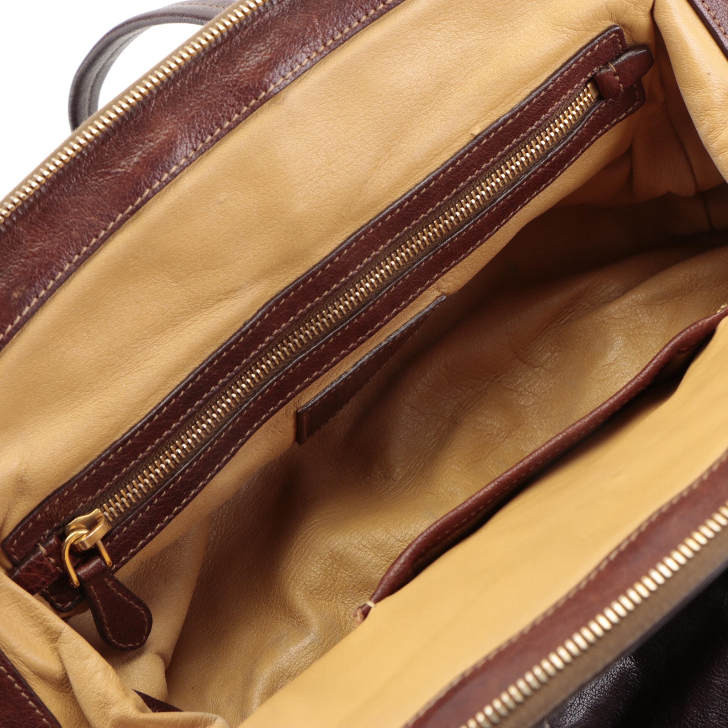 Prada Domed Hard Frame Zip Shoulder Bag in Mahogany Goatskin Leather