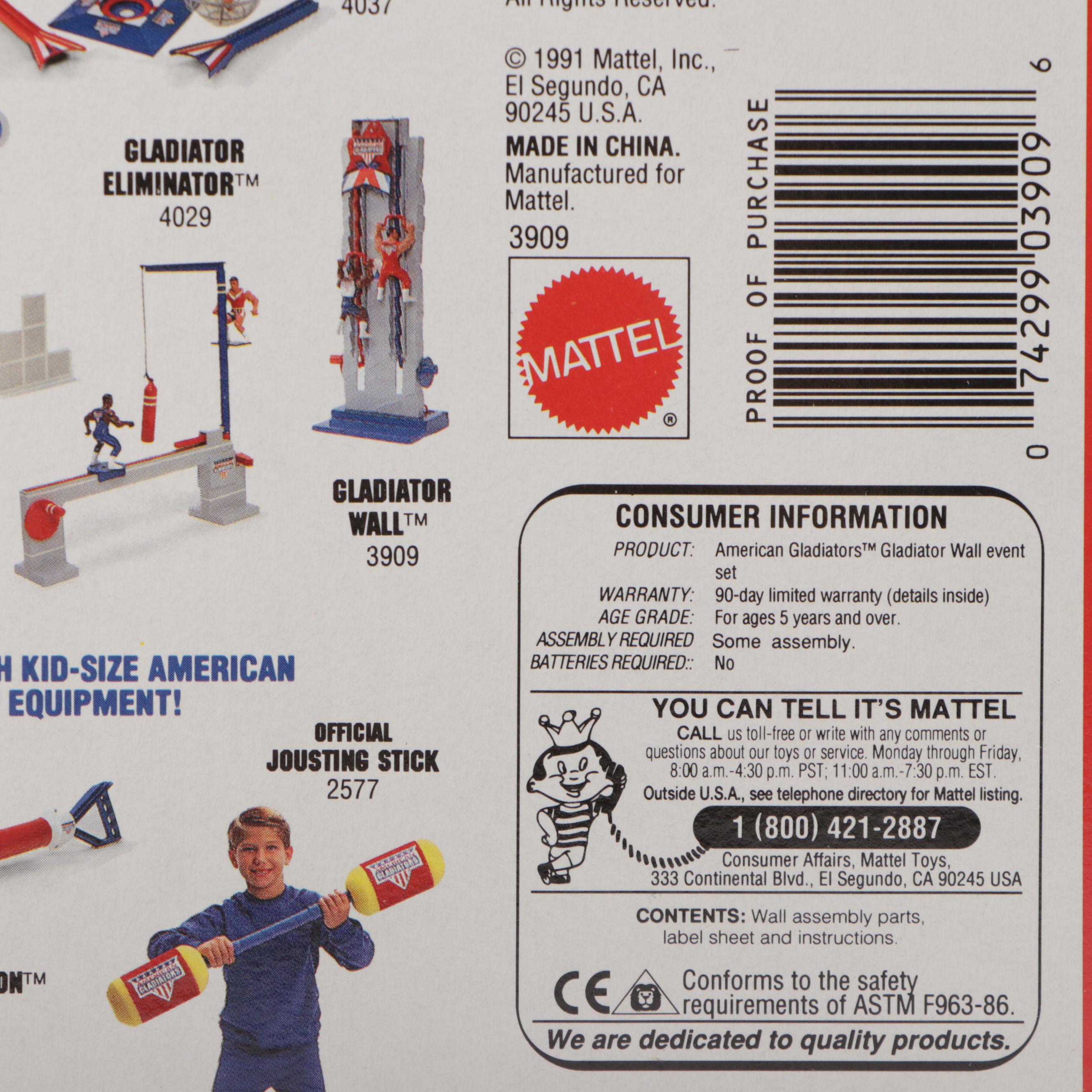 Mattel American Gladiators Gladiator Wall Action Figure Prop