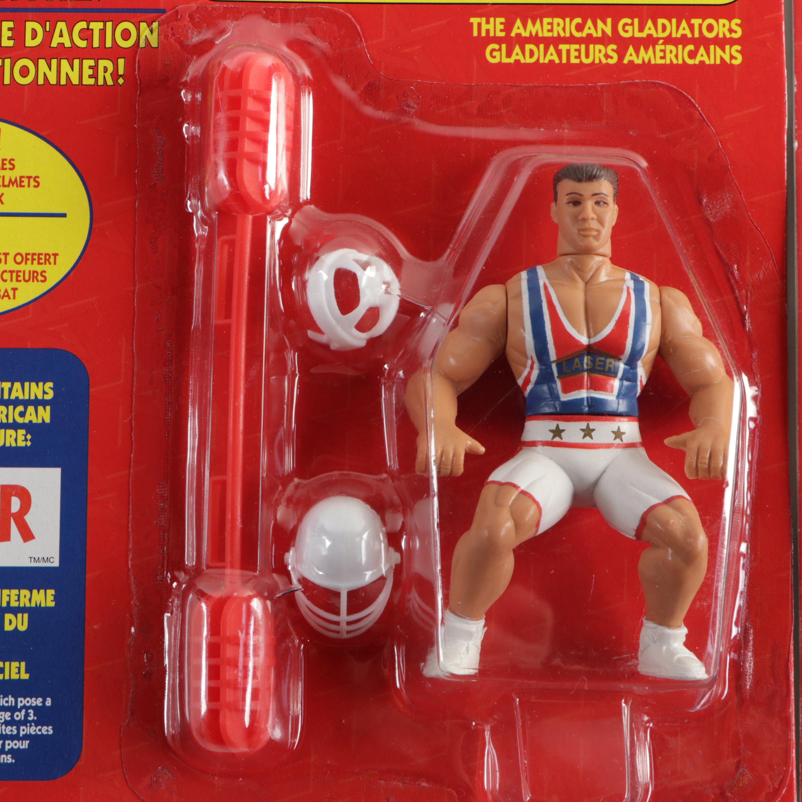 Irwin Toy American Gladiators Laser, Saber and Turbo Action Figures with Props