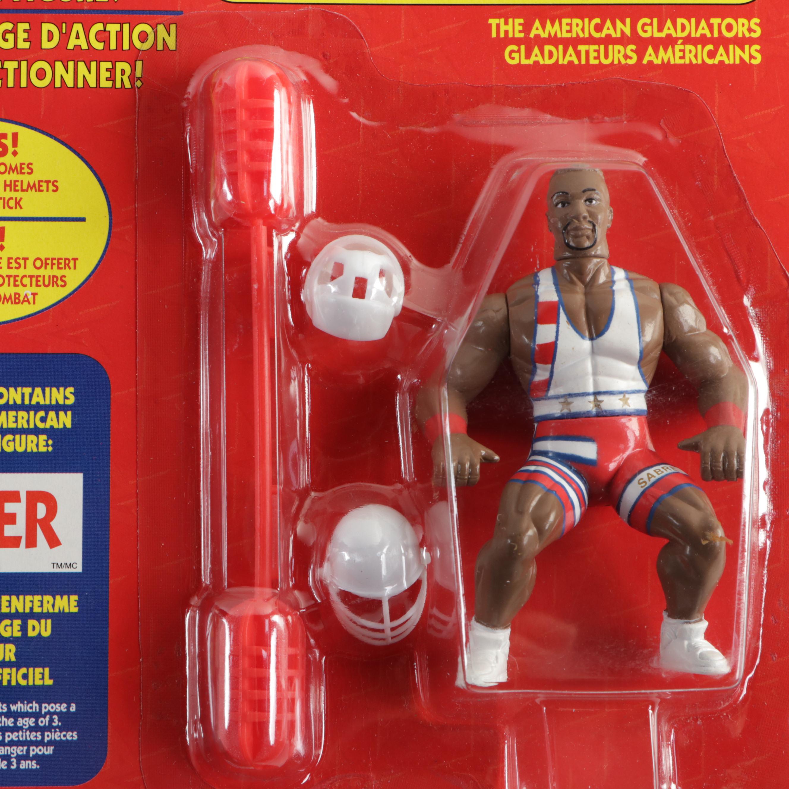 Irwin Toy American Gladiators Laser, Saber and Turbo Action Figures with Props