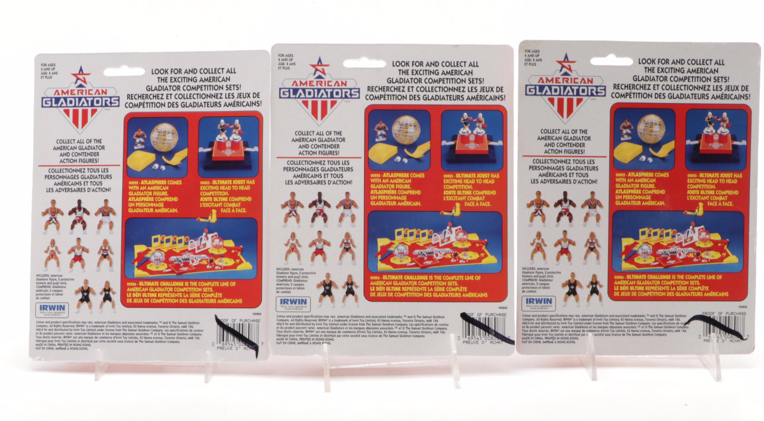Irwin Toy American Gladiators Laser, Saber and Turbo Action Figures with Props