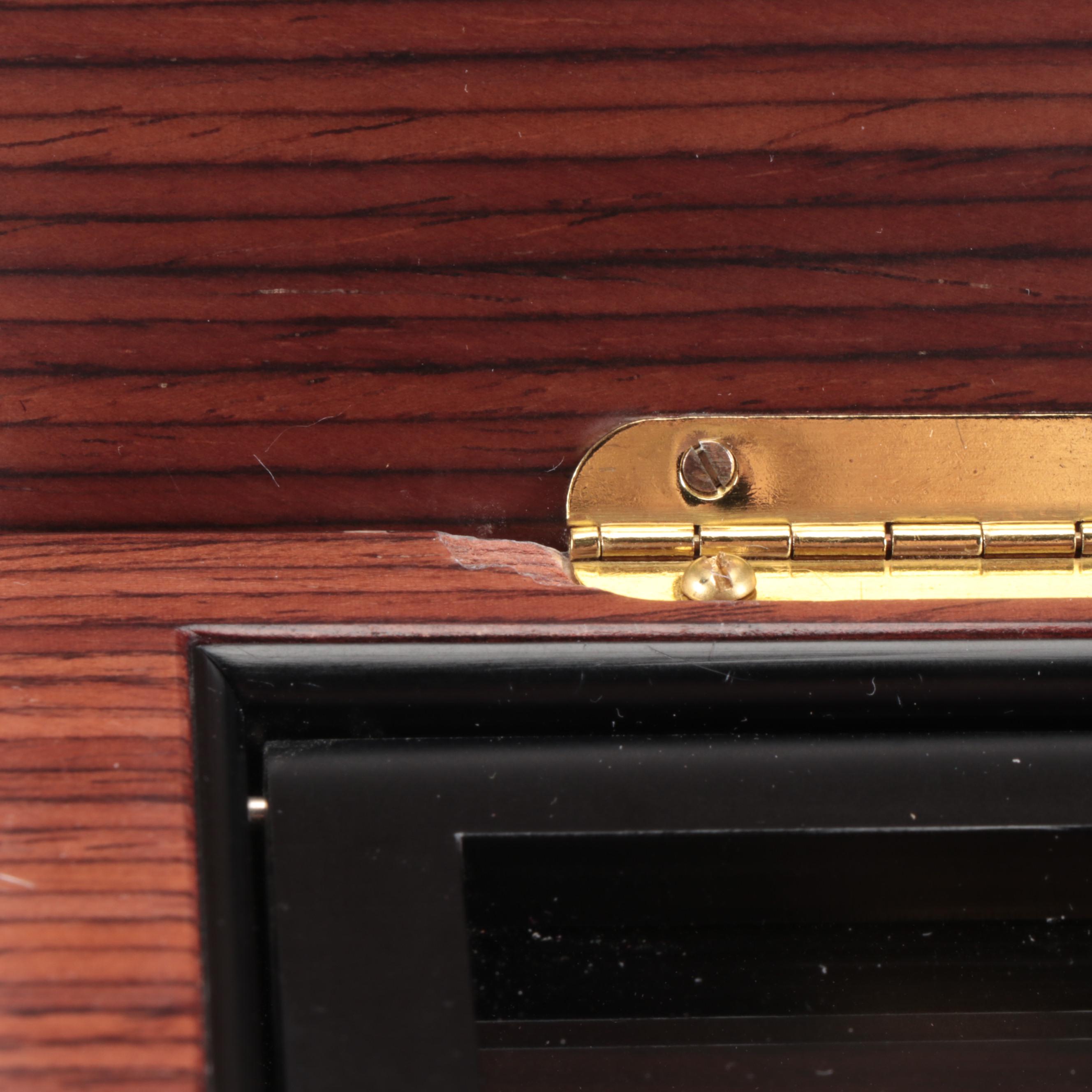 San Francisco Music Box Co. Zebrawood and Maple Birdseye Veneer Music Box