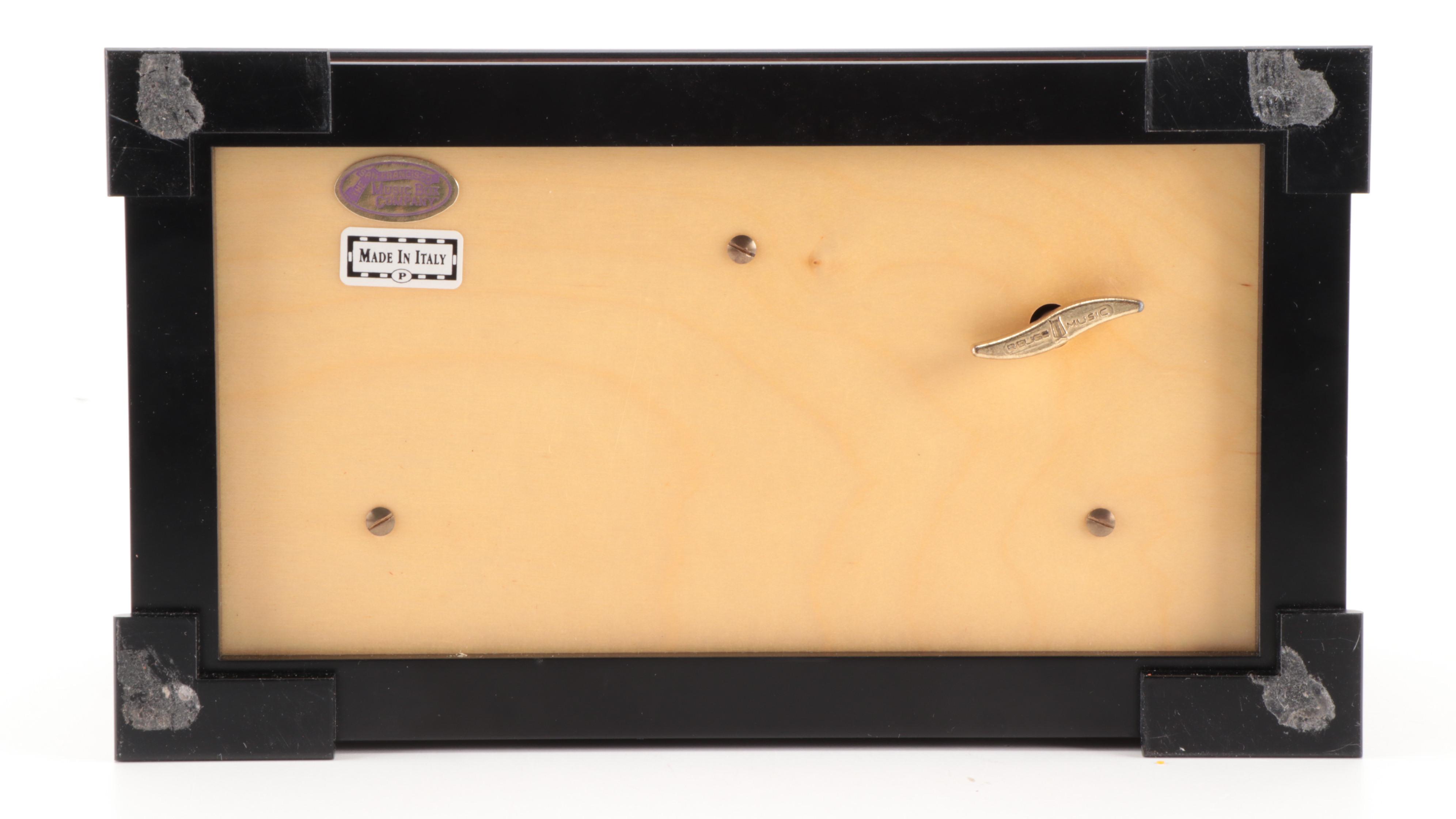 San Francisco Music Box Co. Zebrawood and Maple Birdseye Veneer Music Box