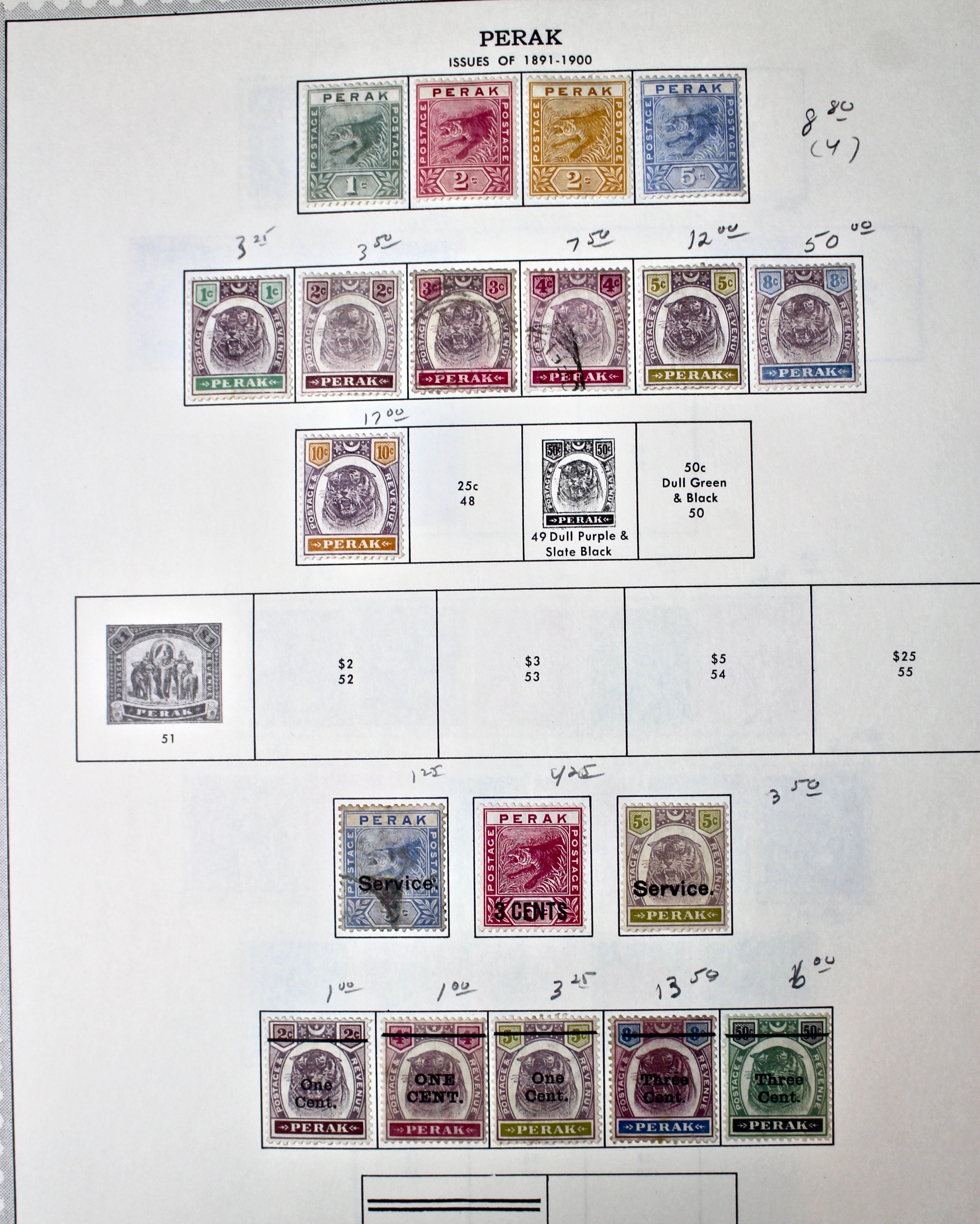 Perak (Malaysia) Postage Stamp Collection