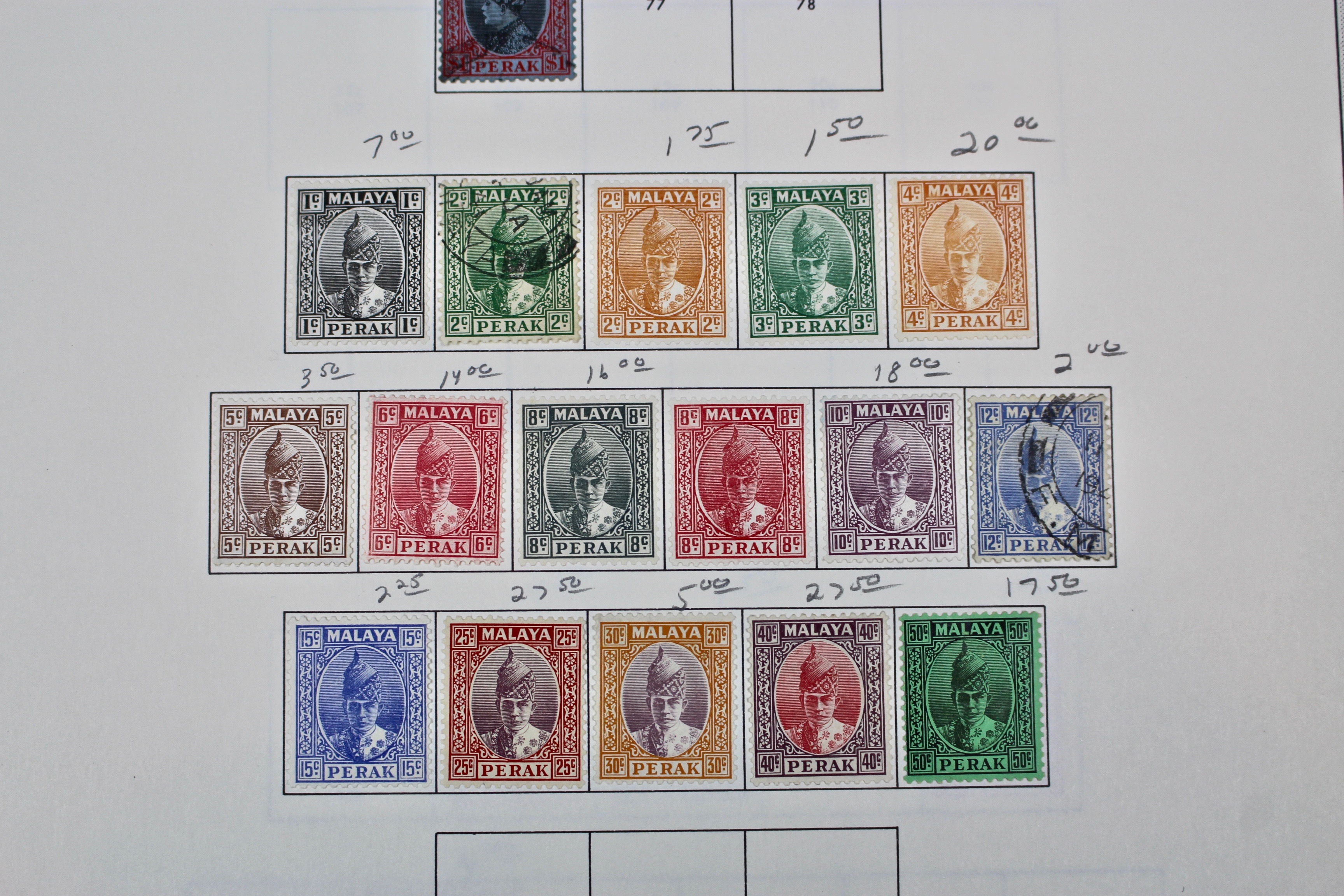 Perak (Malaysia) Postage Stamp Collection