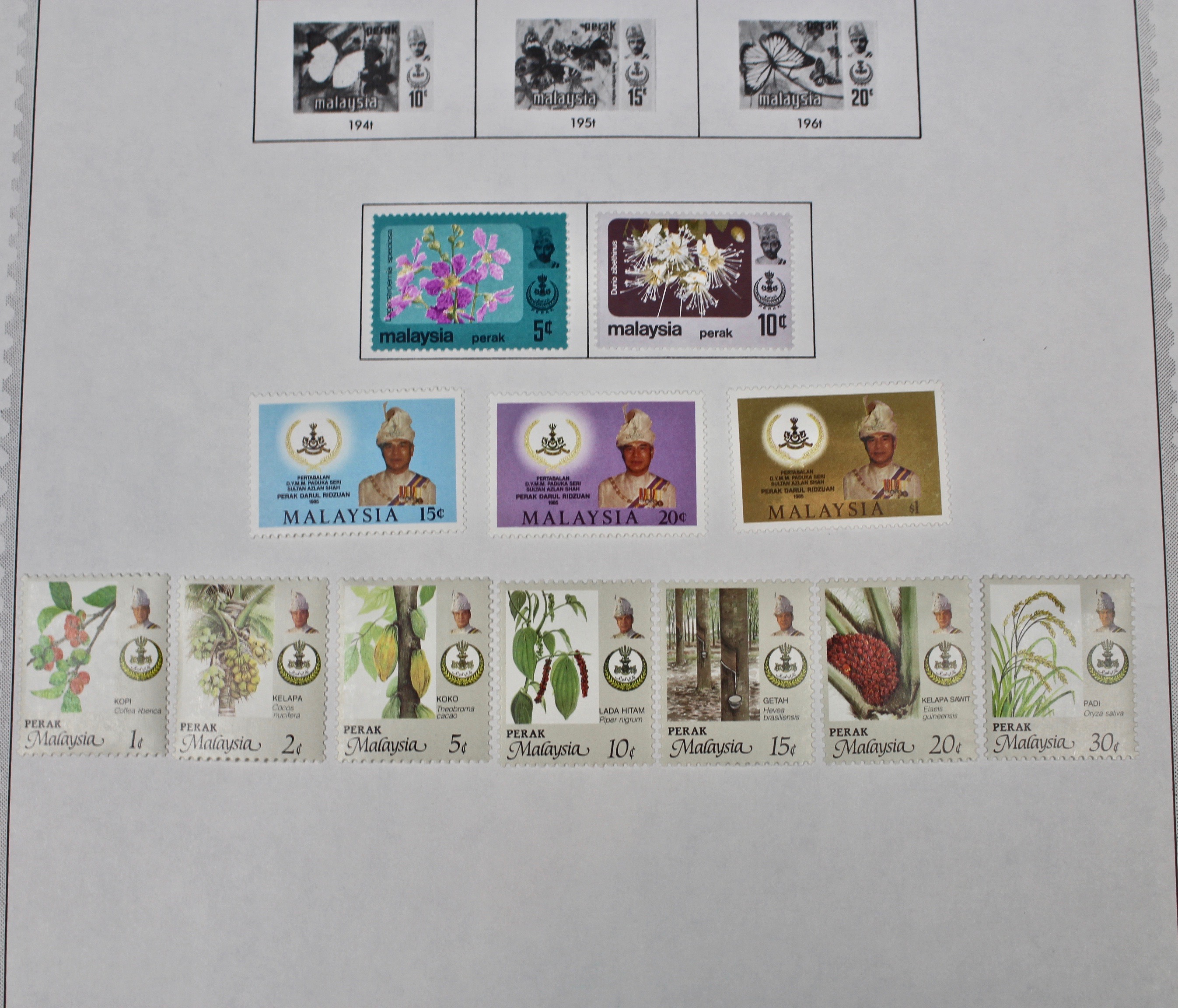 Perak (Malaysia) Postage Stamp Collection
