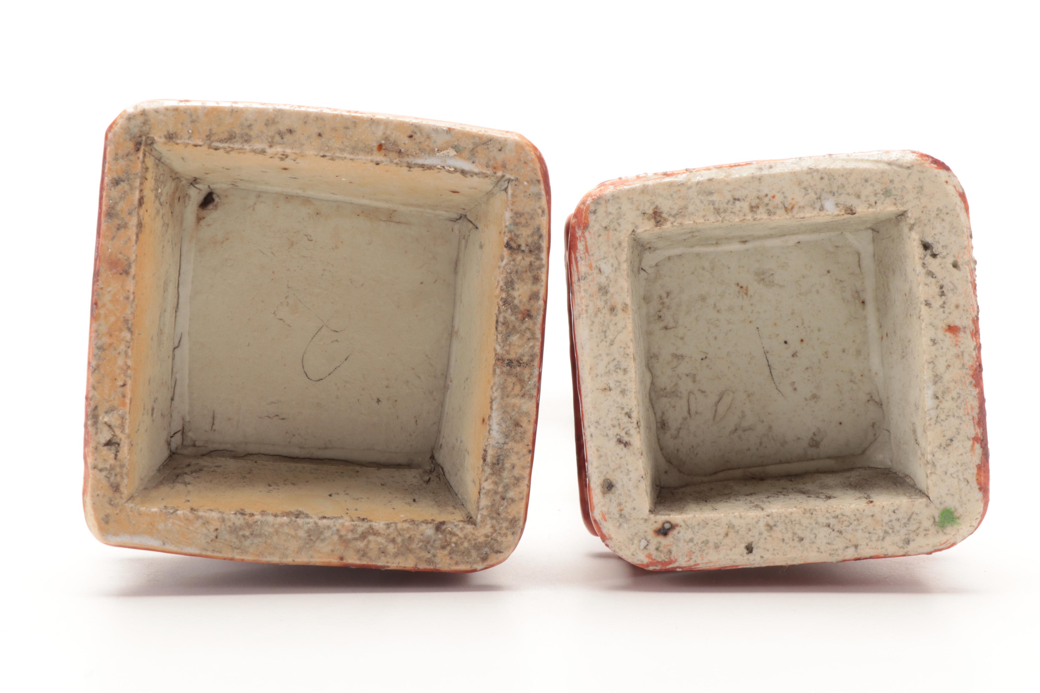 Chinese Hand-Painted Porcelain Figurines of Court Women with Japanese Figurine