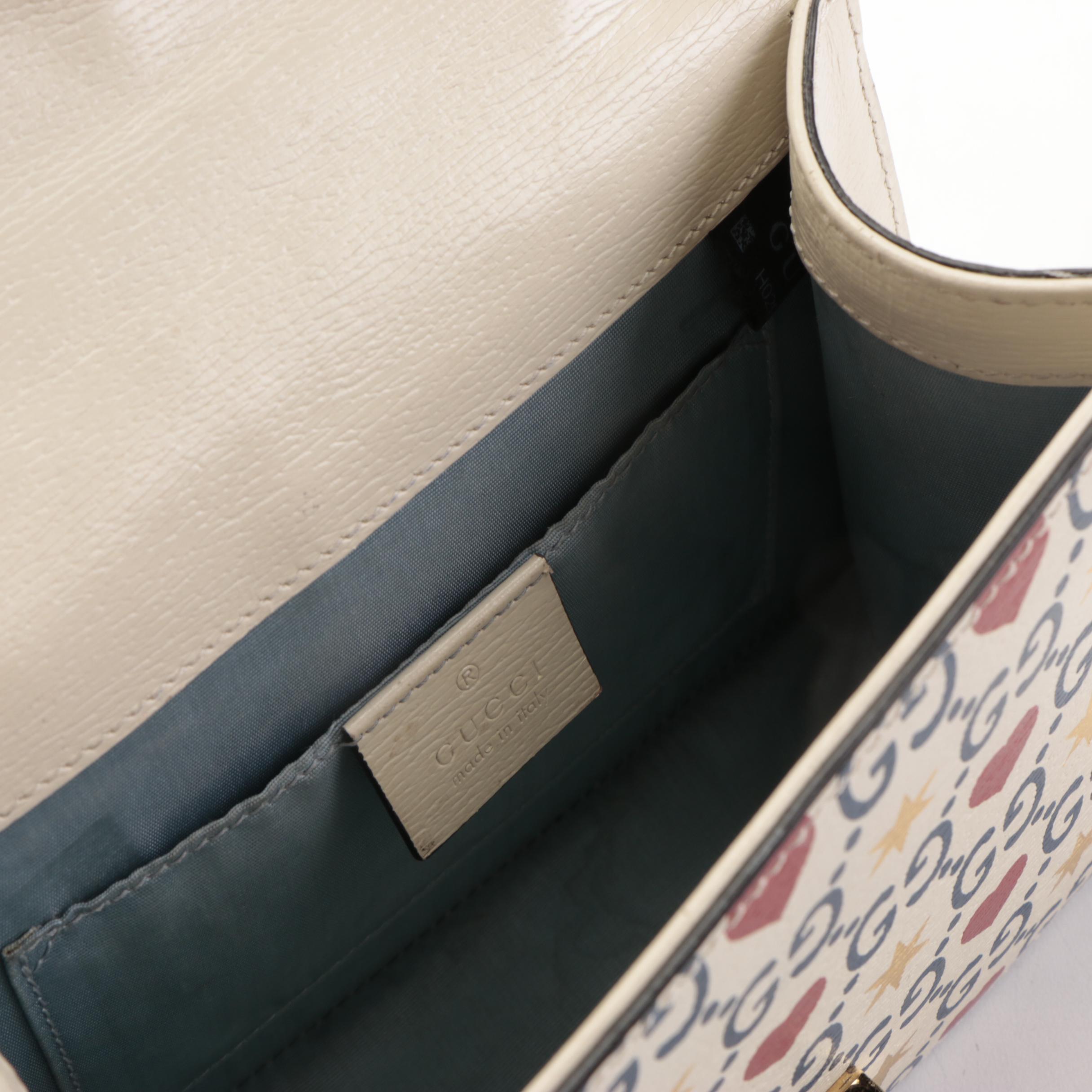 Gucci Limited Edition Mini Sylvie Top Handle Bag in GG Heart and Star Leather