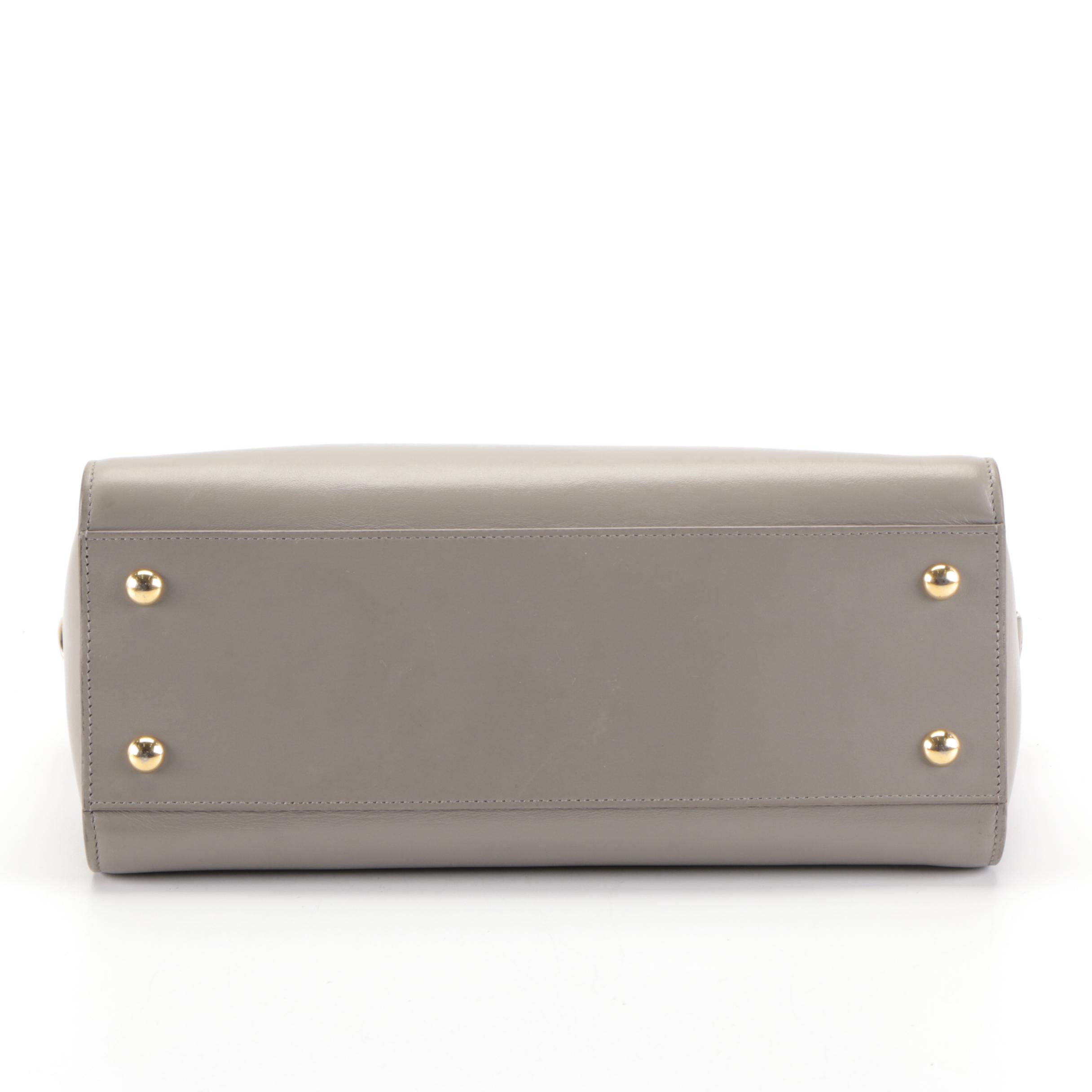 Saint Laurent Baby Cabas Convertible Tote Bag in Grey Leather