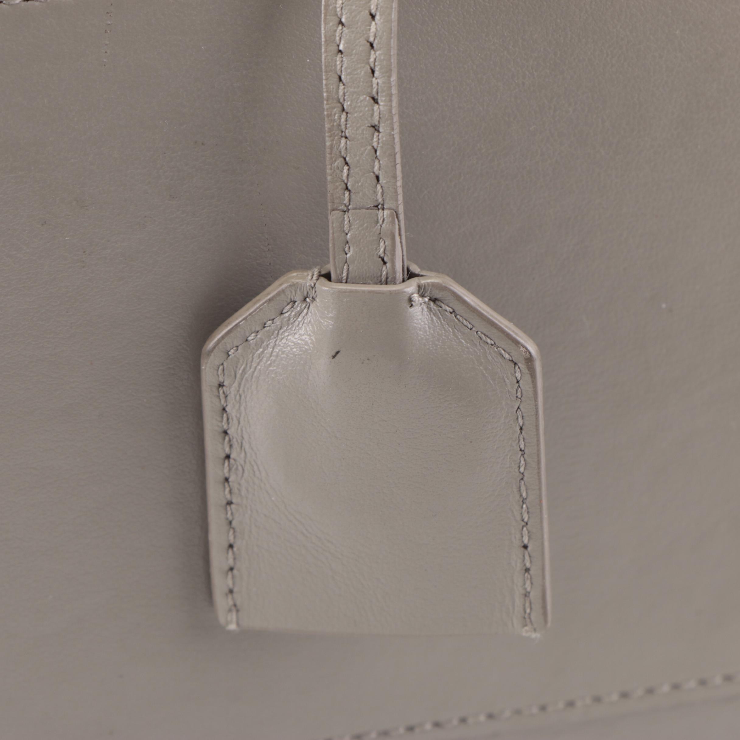 Saint Laurent Baby Cabas Convertible Tote Bag in Grey Leather