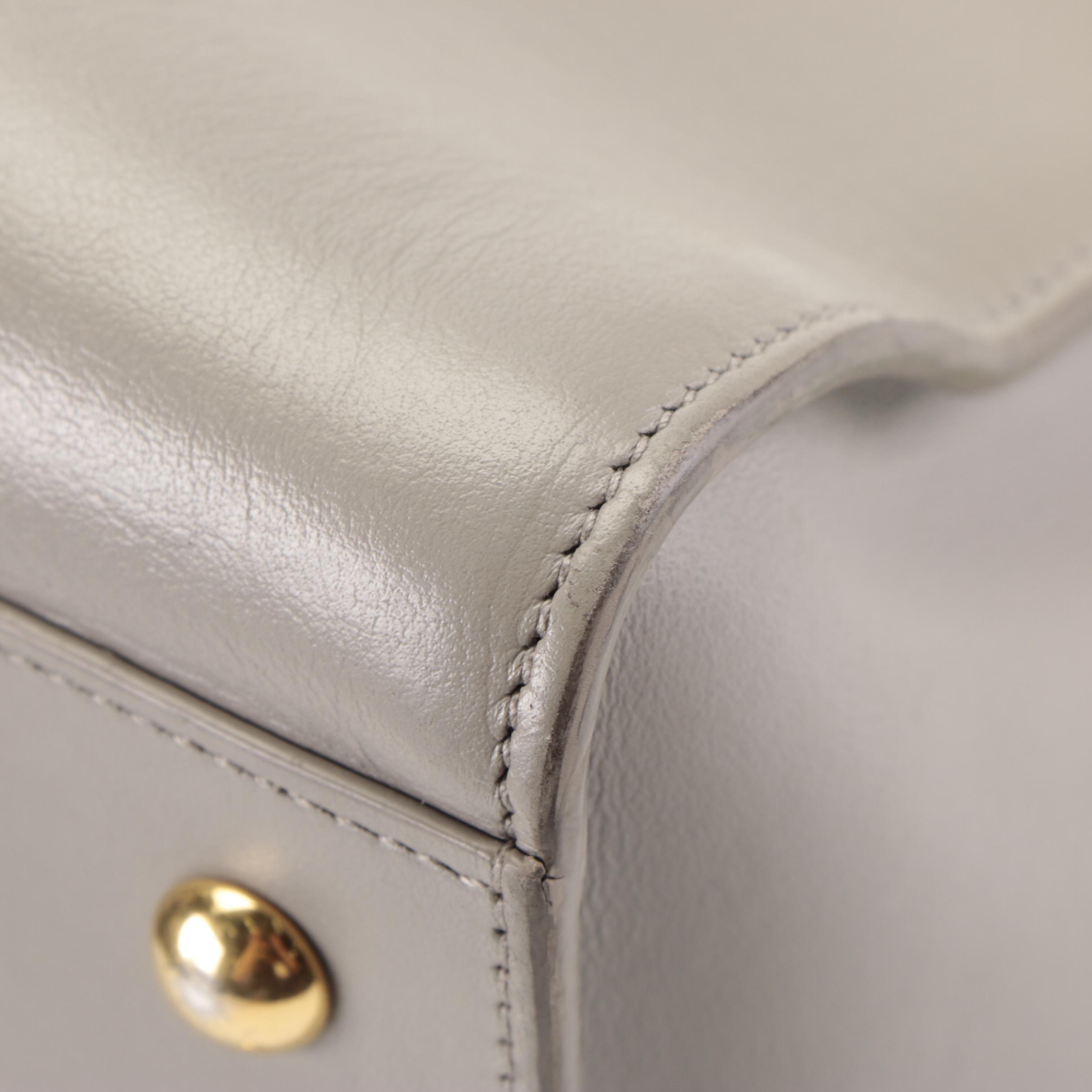 Saint Laurent Baby Cabas Convertible Tote Bag in Grey Leather