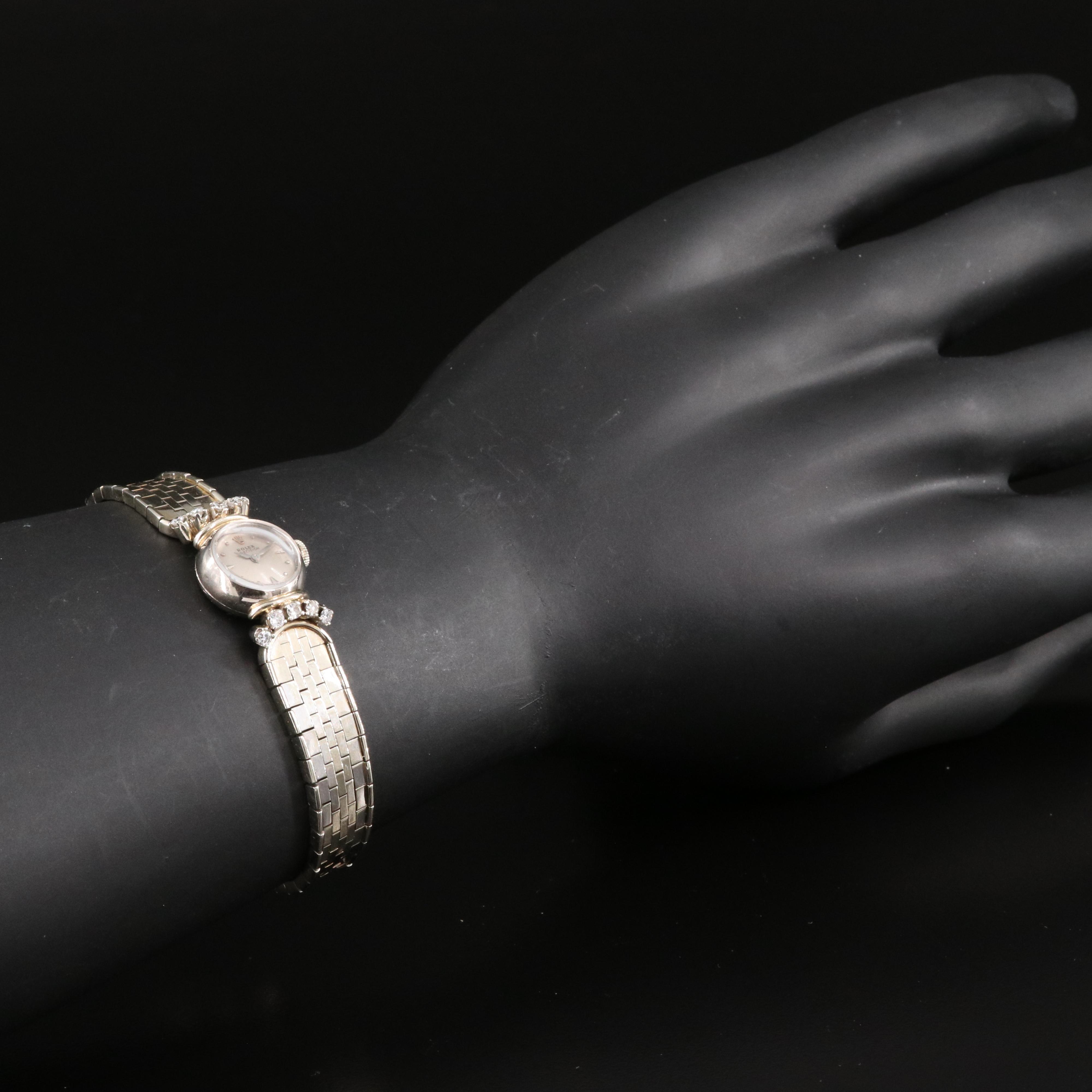 Vintage Rolex Precision 18K Diamond Watch