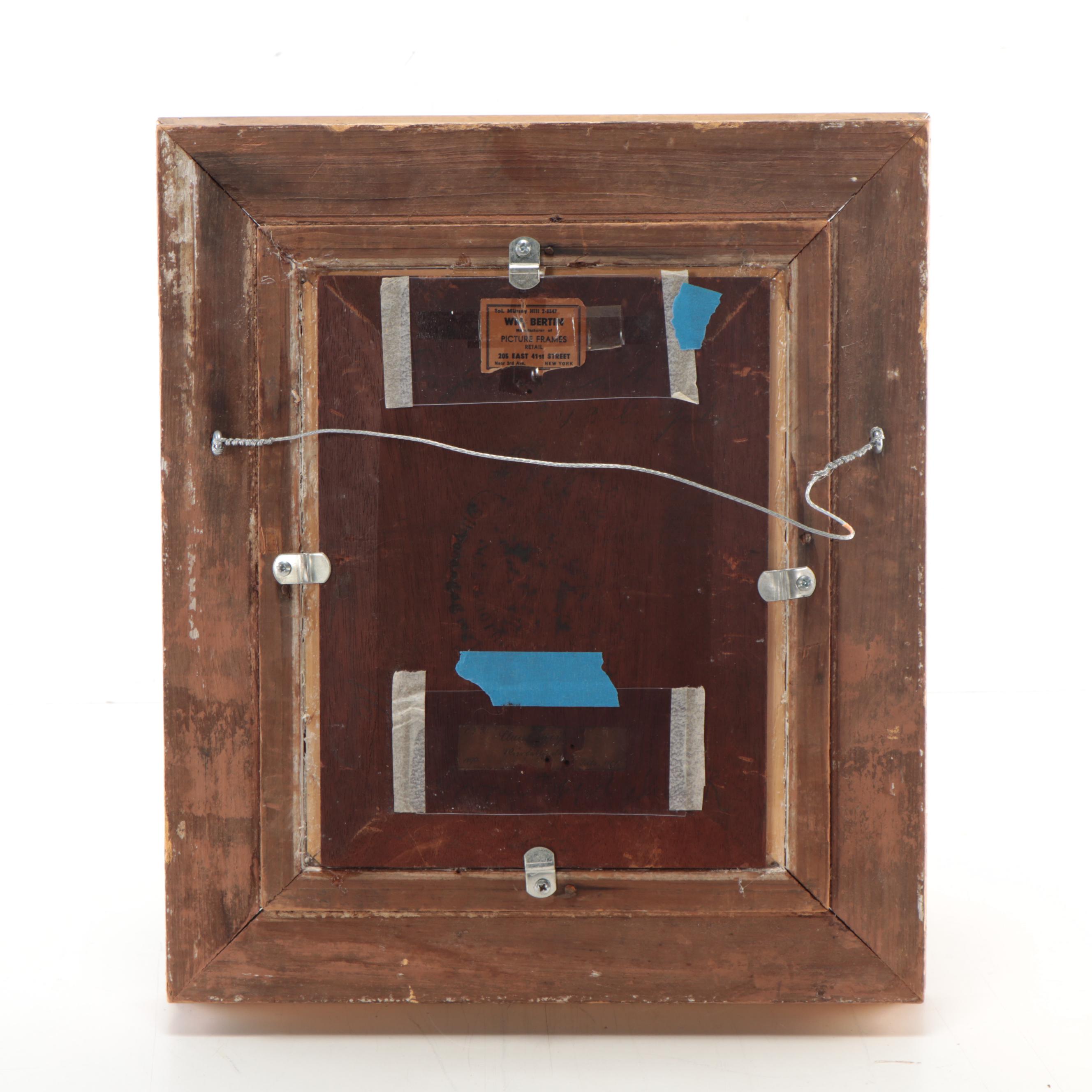 Oil Painting Over Print After Claus Meyer of a Gambling Scene