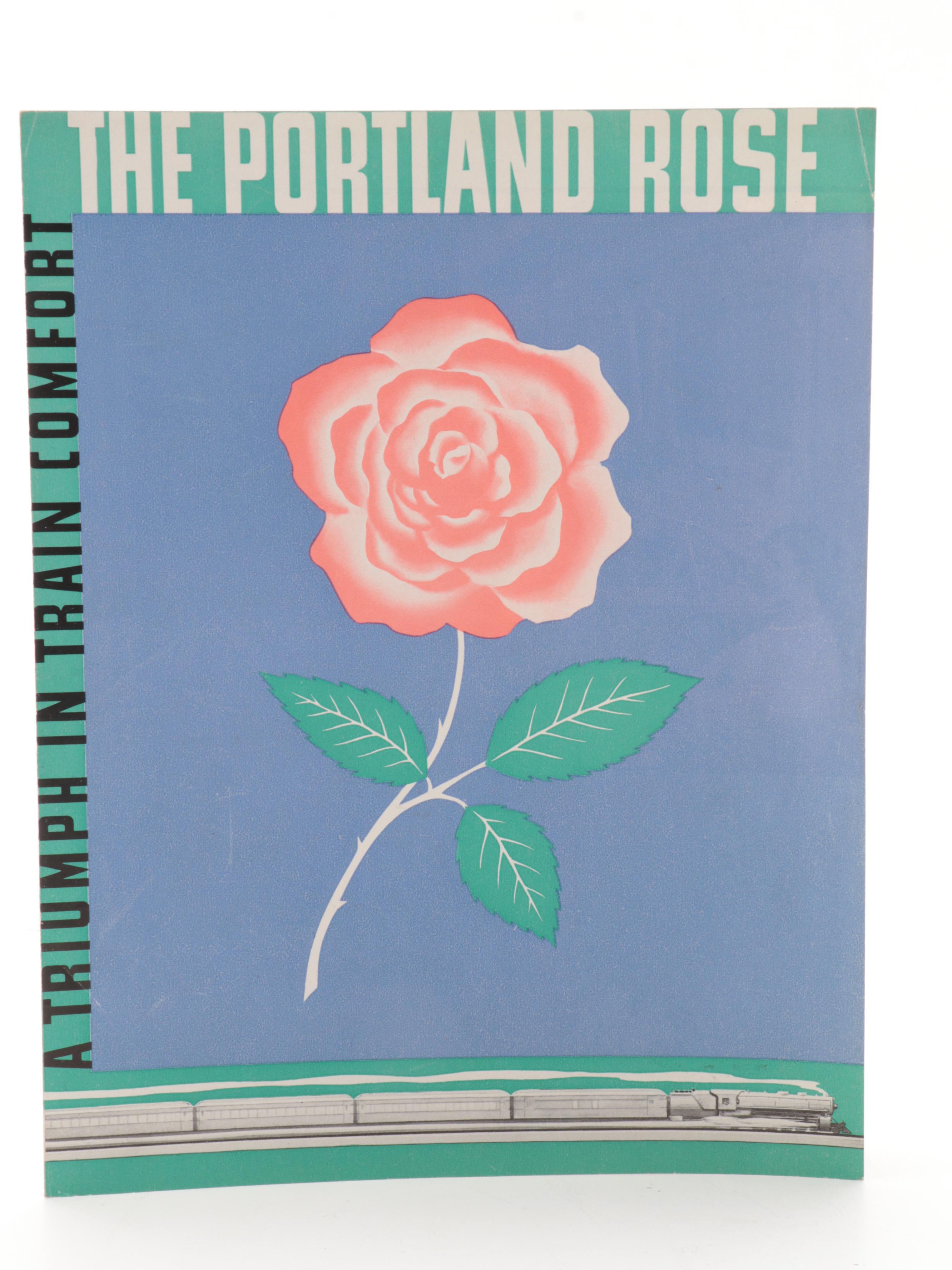 Union Pacific Train "The Portland Rose" Brochure and Menus, Vintage