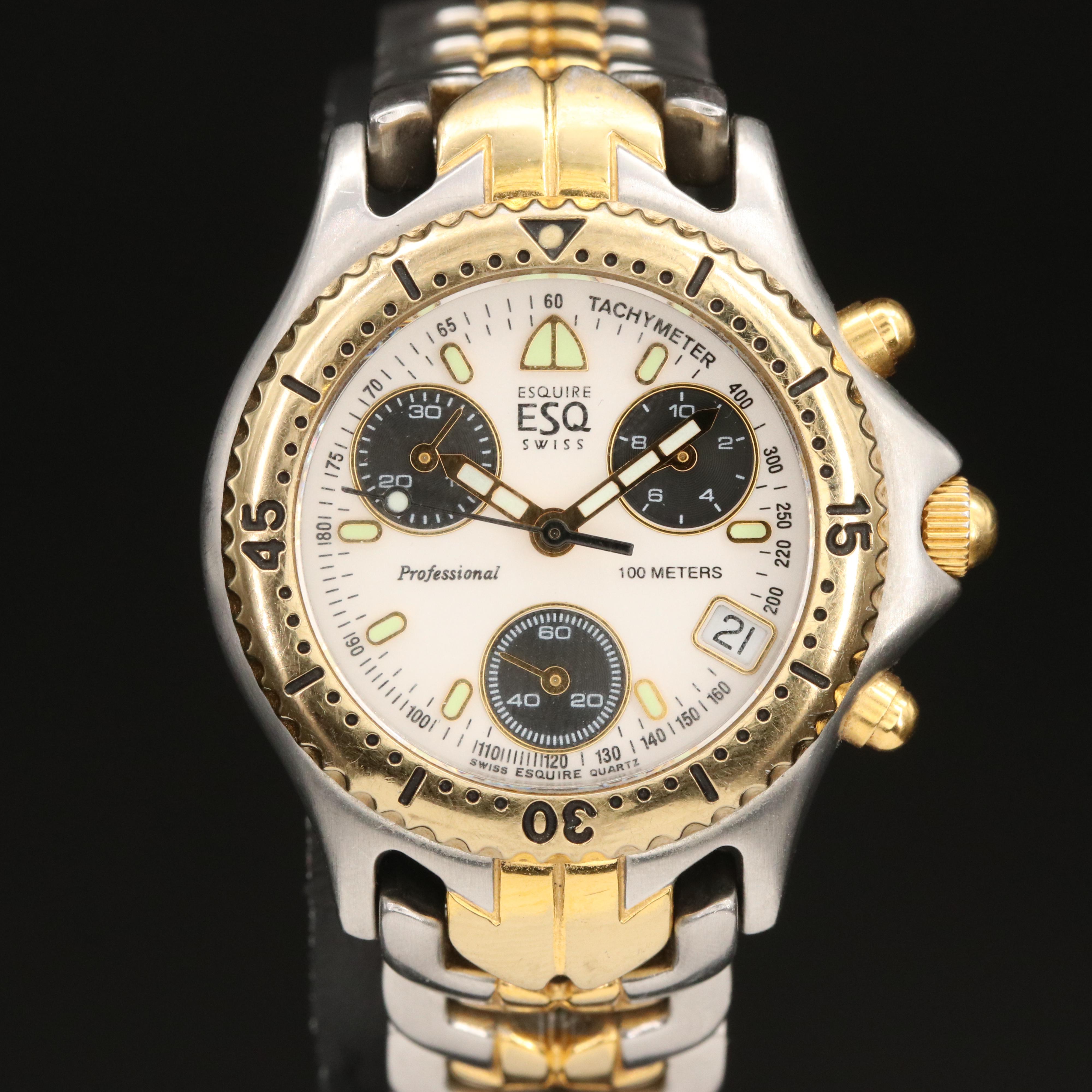 ESQ Movado Chronograph Stainless Steel Watch