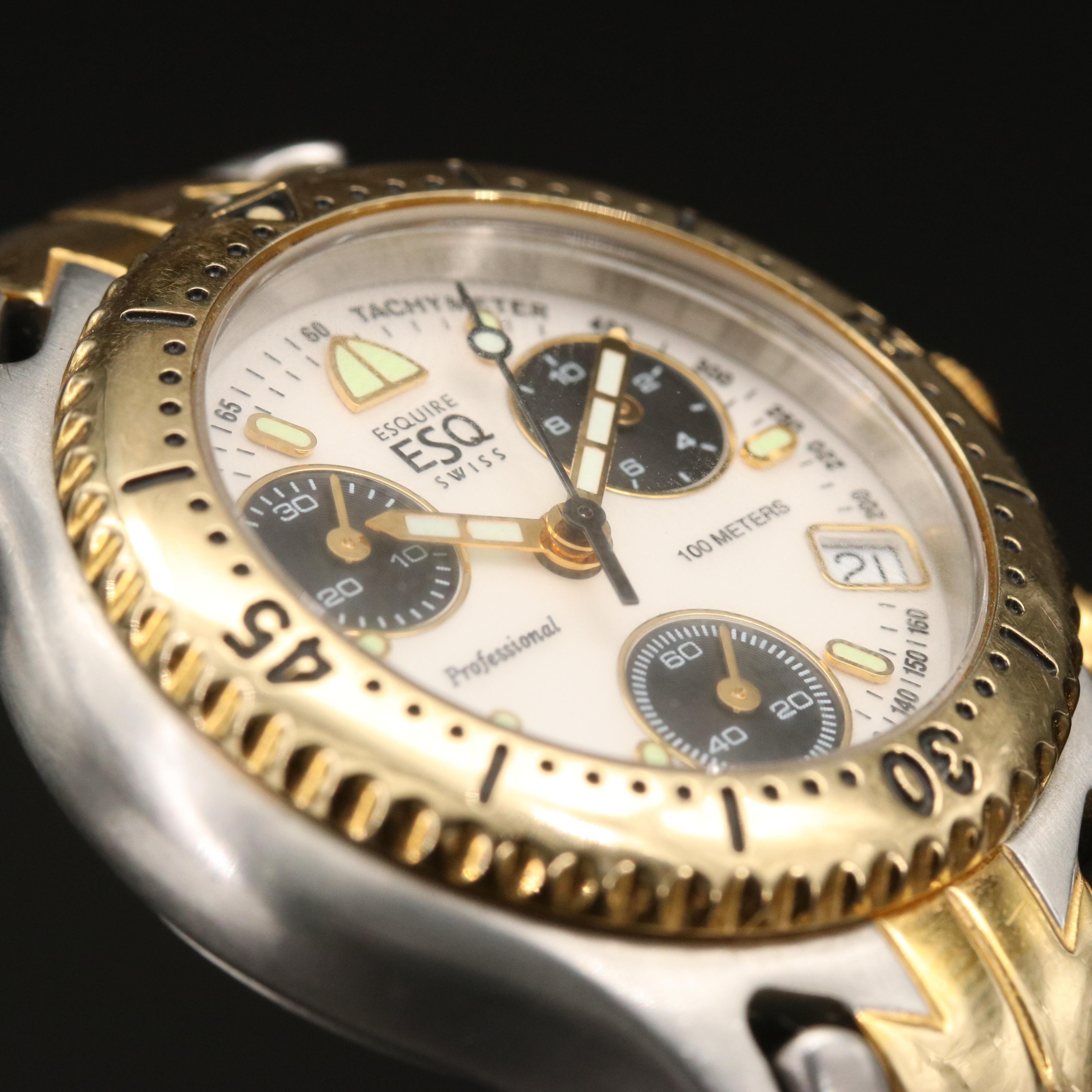 ESQ Movado Chronograph Stainless Steel Watch