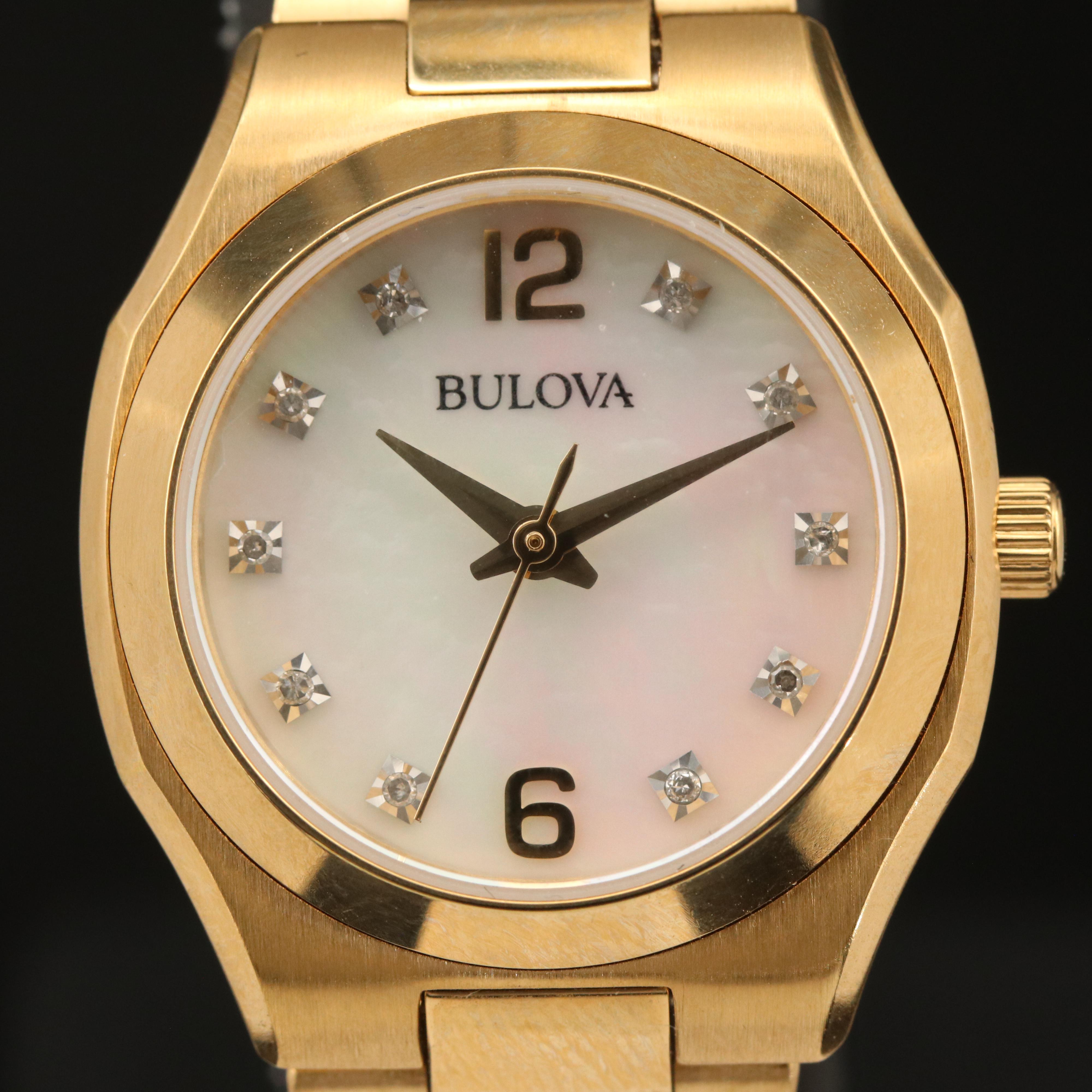 Bulova Diamond and Mother of Pearl Watch
