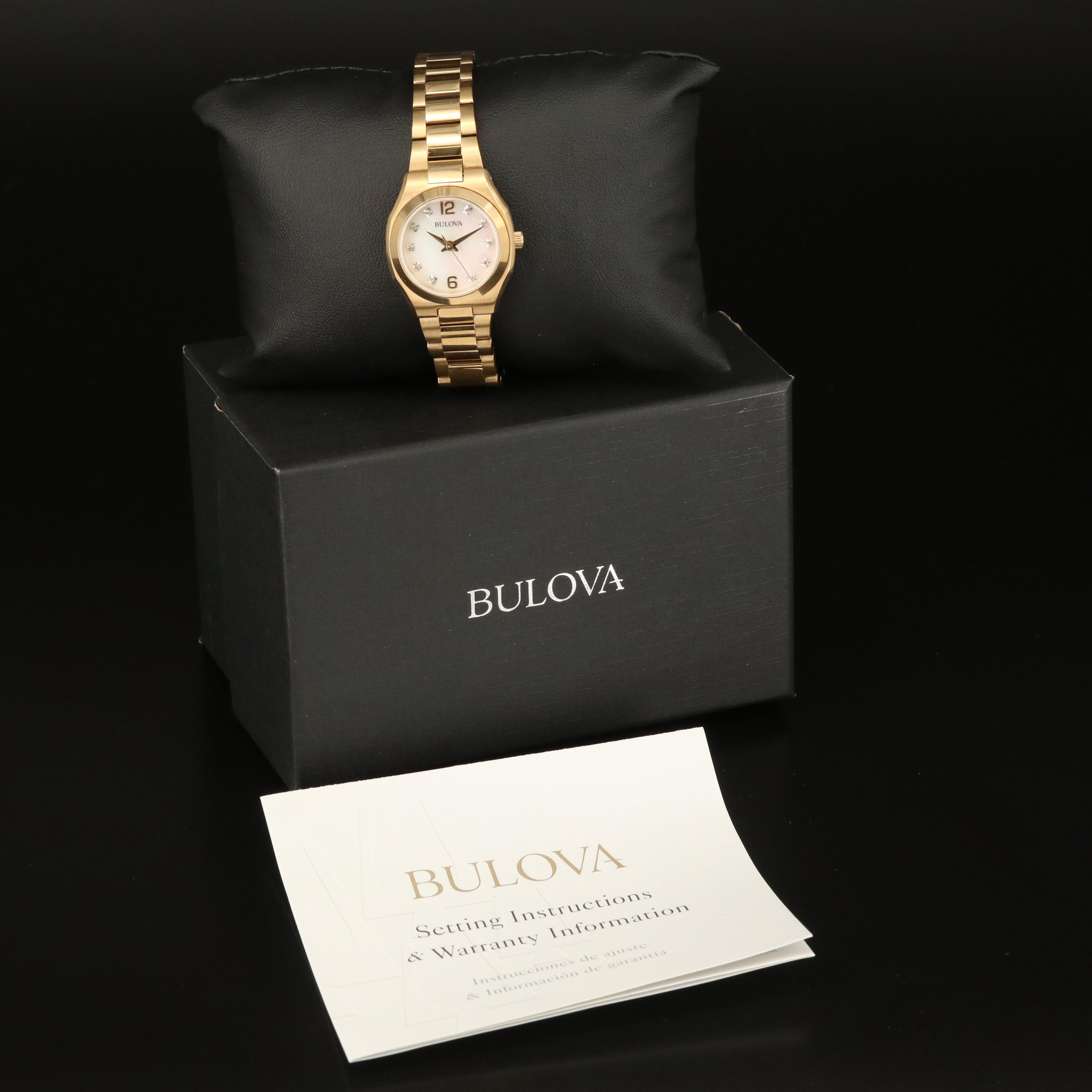 Bulova Diamond and Mother of Pearl Watch