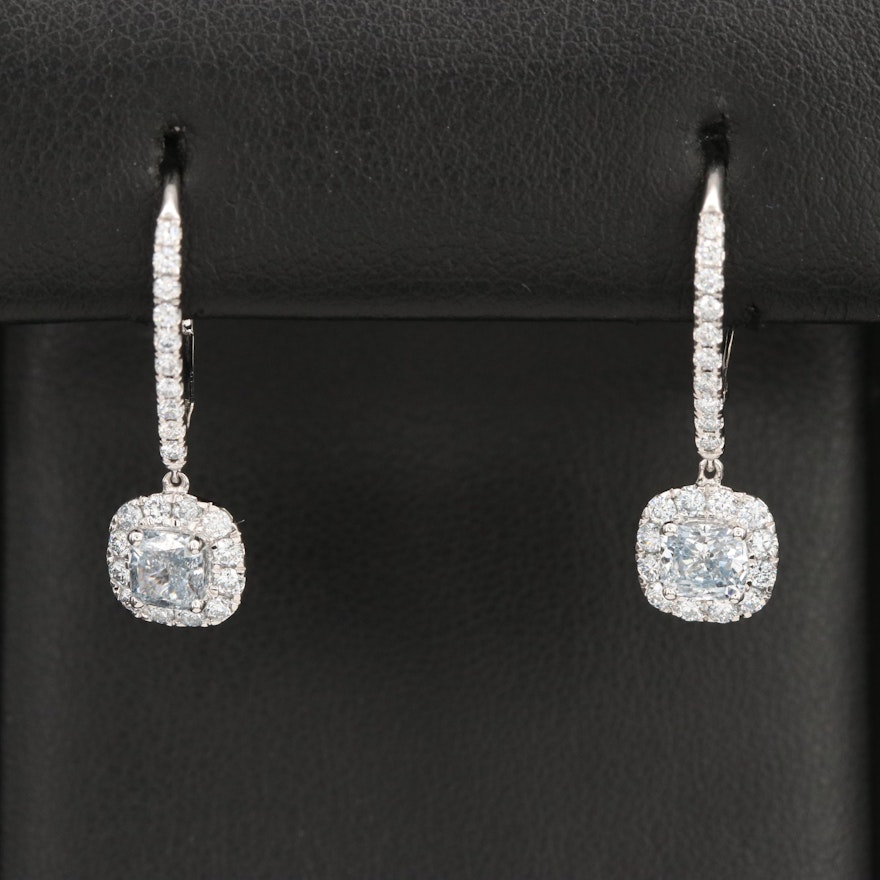 14K 1.28 CTW Lab Grown Diamond Drop Earrings