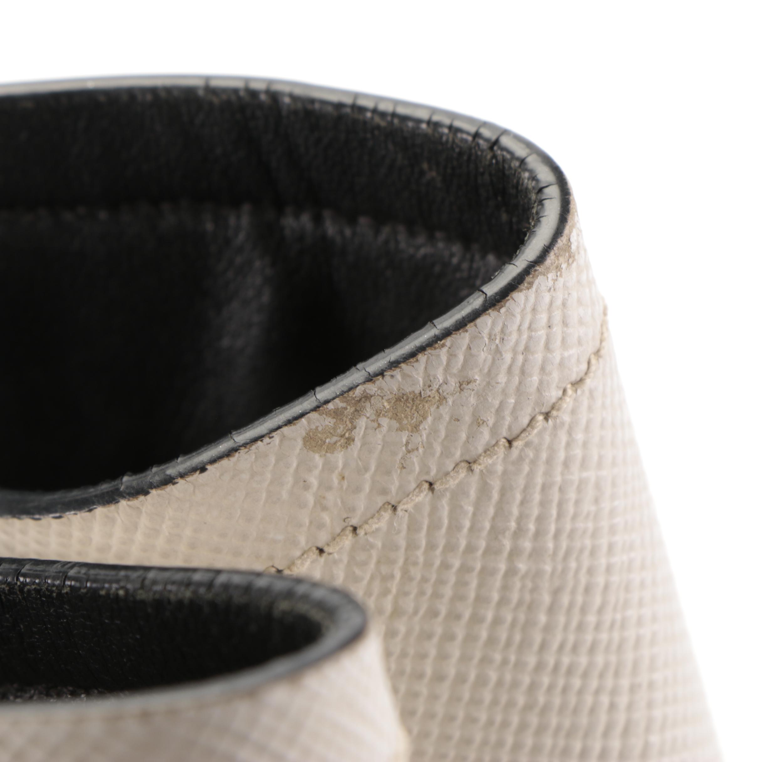 Prada Double Tote in White Saffiano Leather