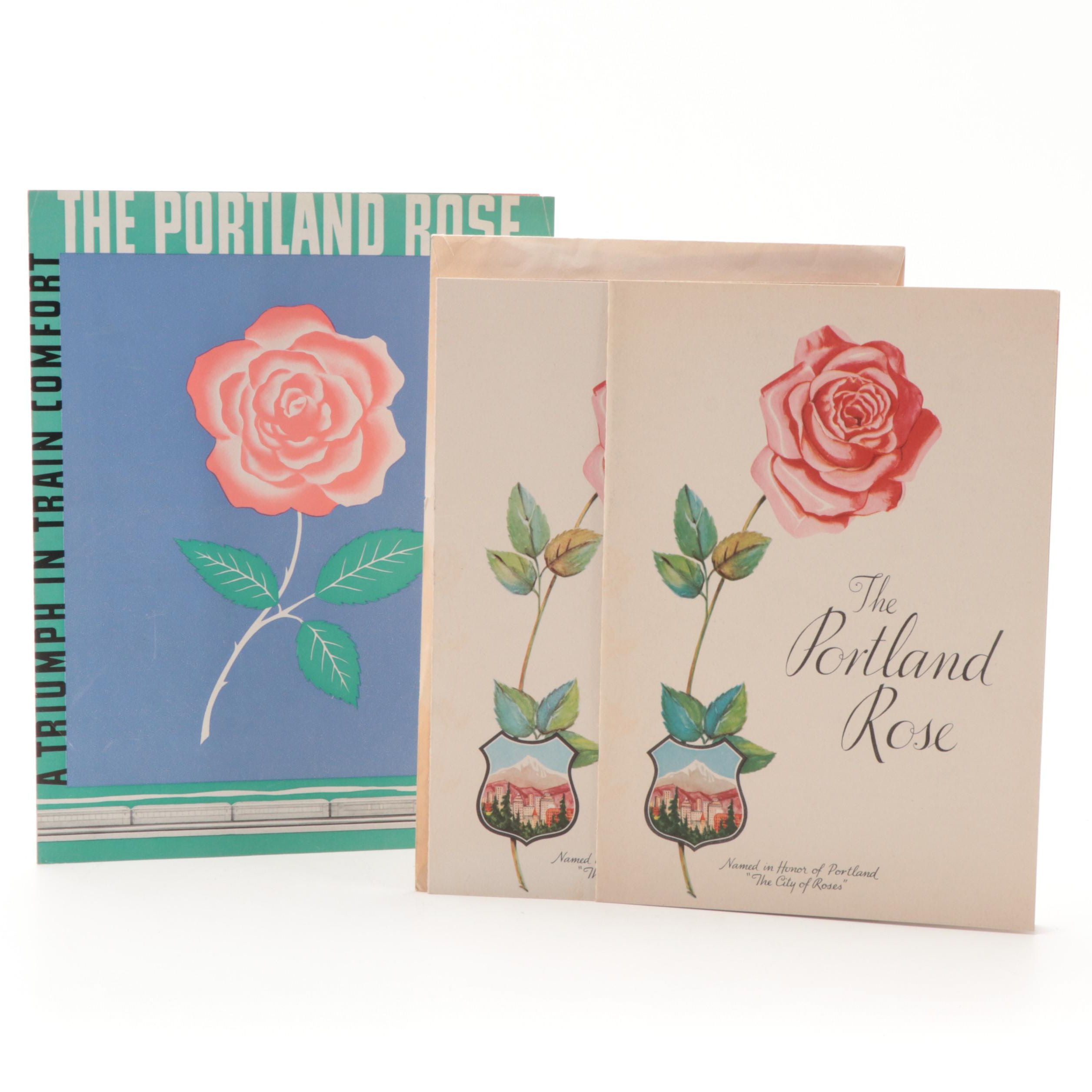 Union Pacific Train "The Portland Rose" Brochure and Menus, Vintage