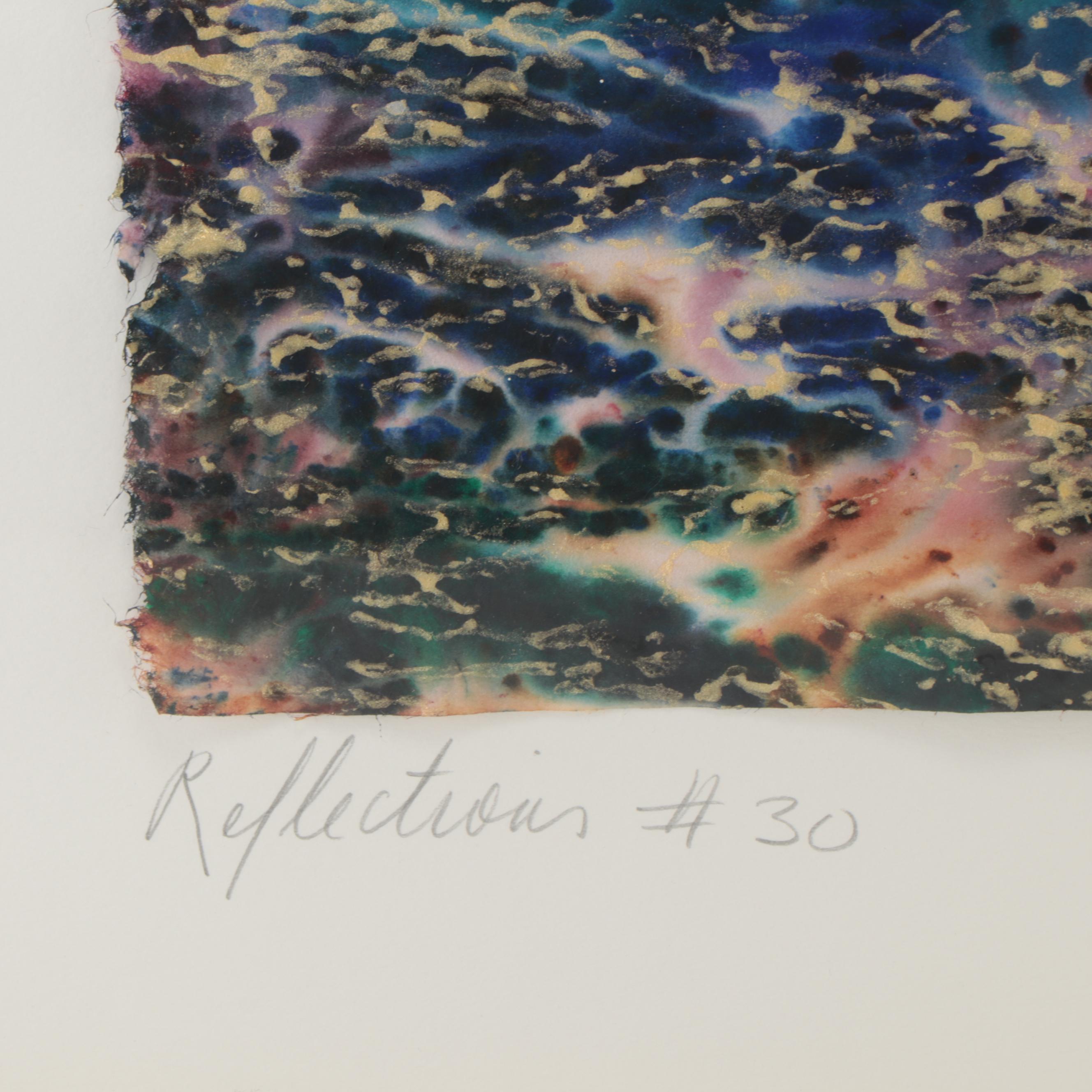 Natalie Melbardis Mixed Media Painting "Reflections #30," 1989