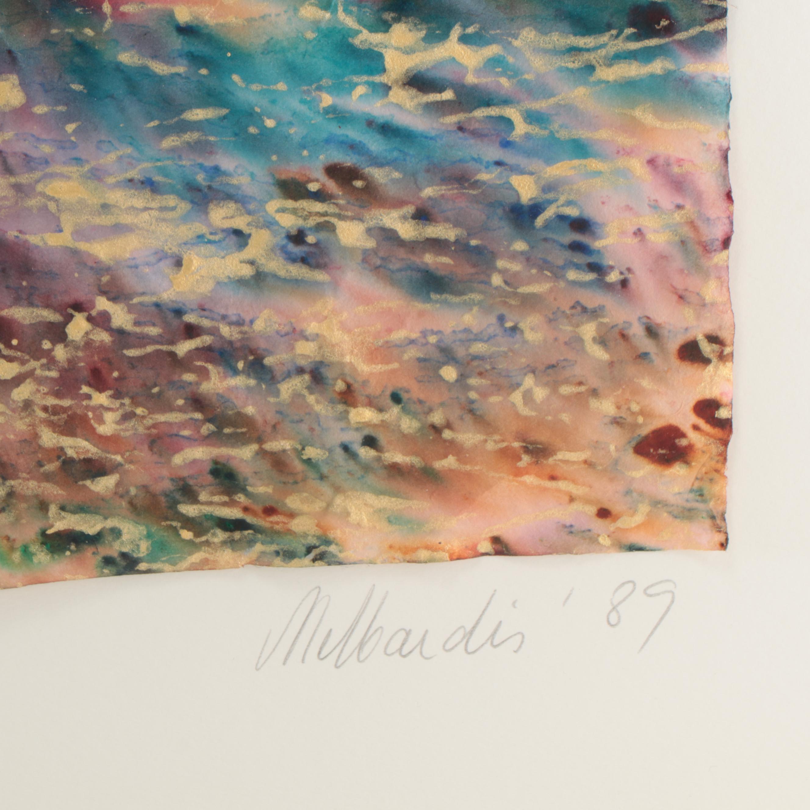 Natalie Melbardis Mixed Media Painting "Reflections #30," 1989