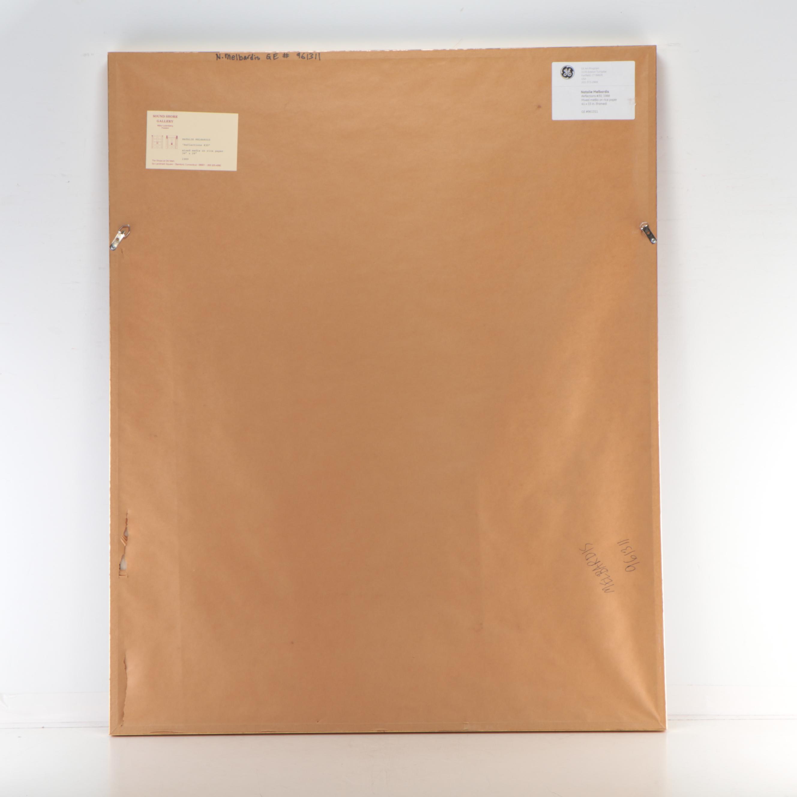 Natalie Melbardis Mixed Media Painting "Reflections #30," 1989