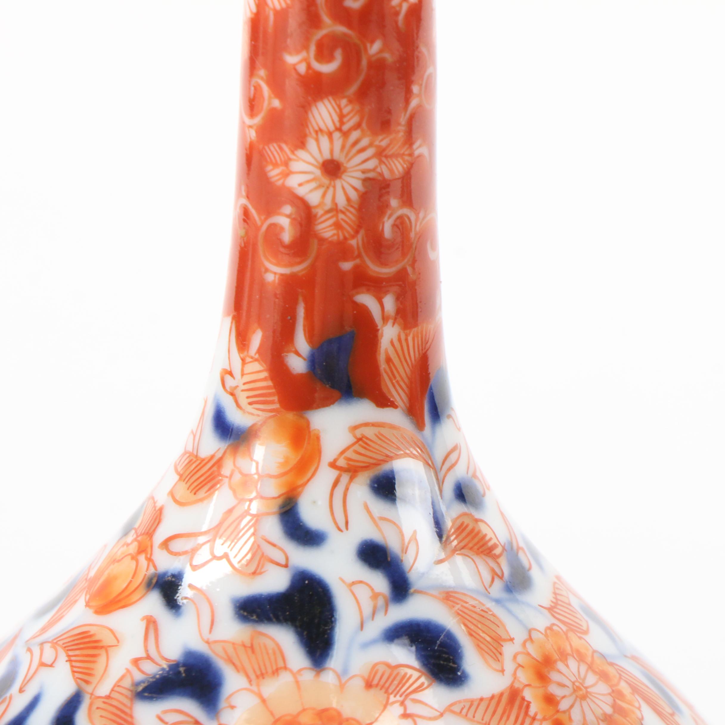 Japanese Fukagawa Koransha Imari Palette Porcelain Bottles