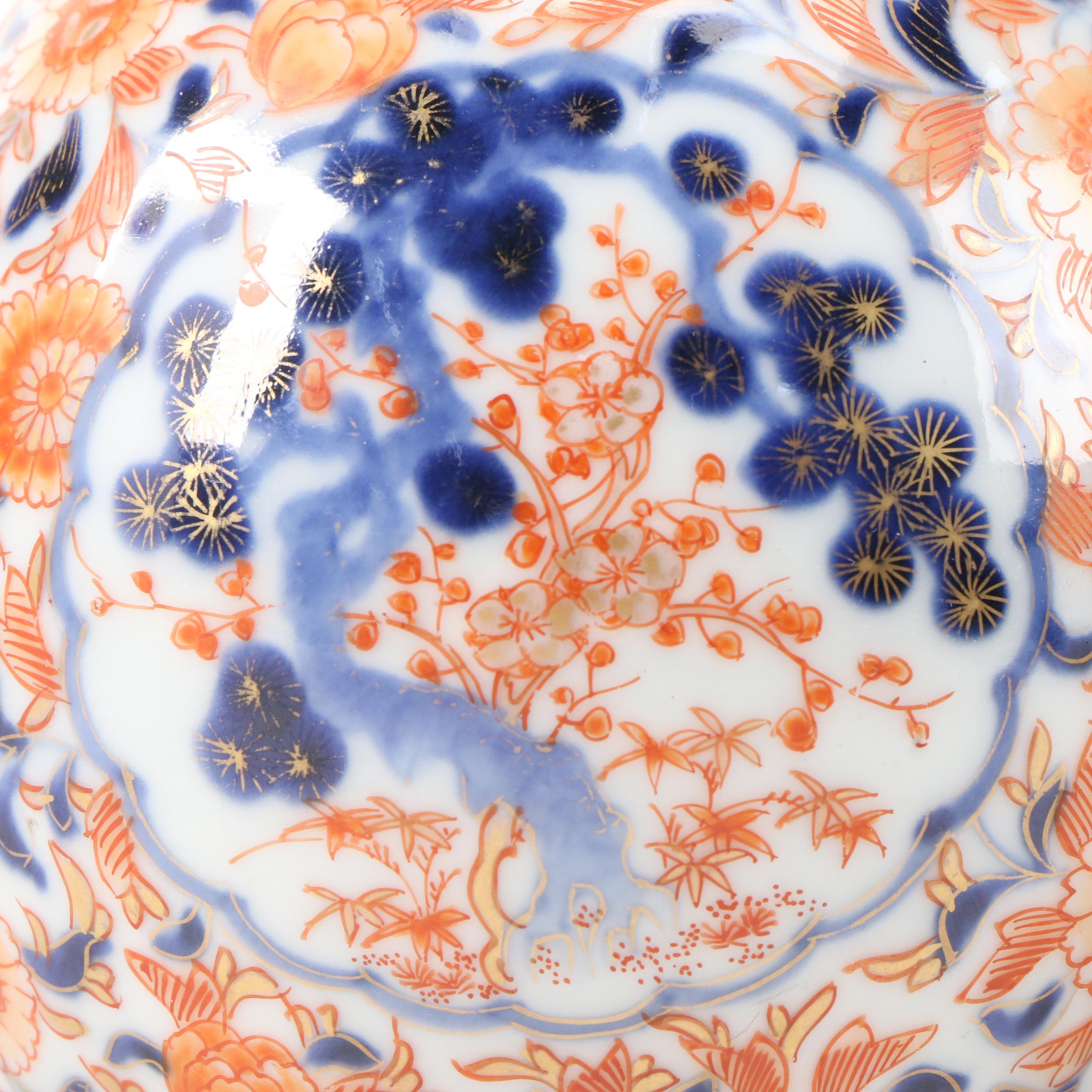 Japanese Fukagawa Koransha Imari Palette Porcelain Bottles