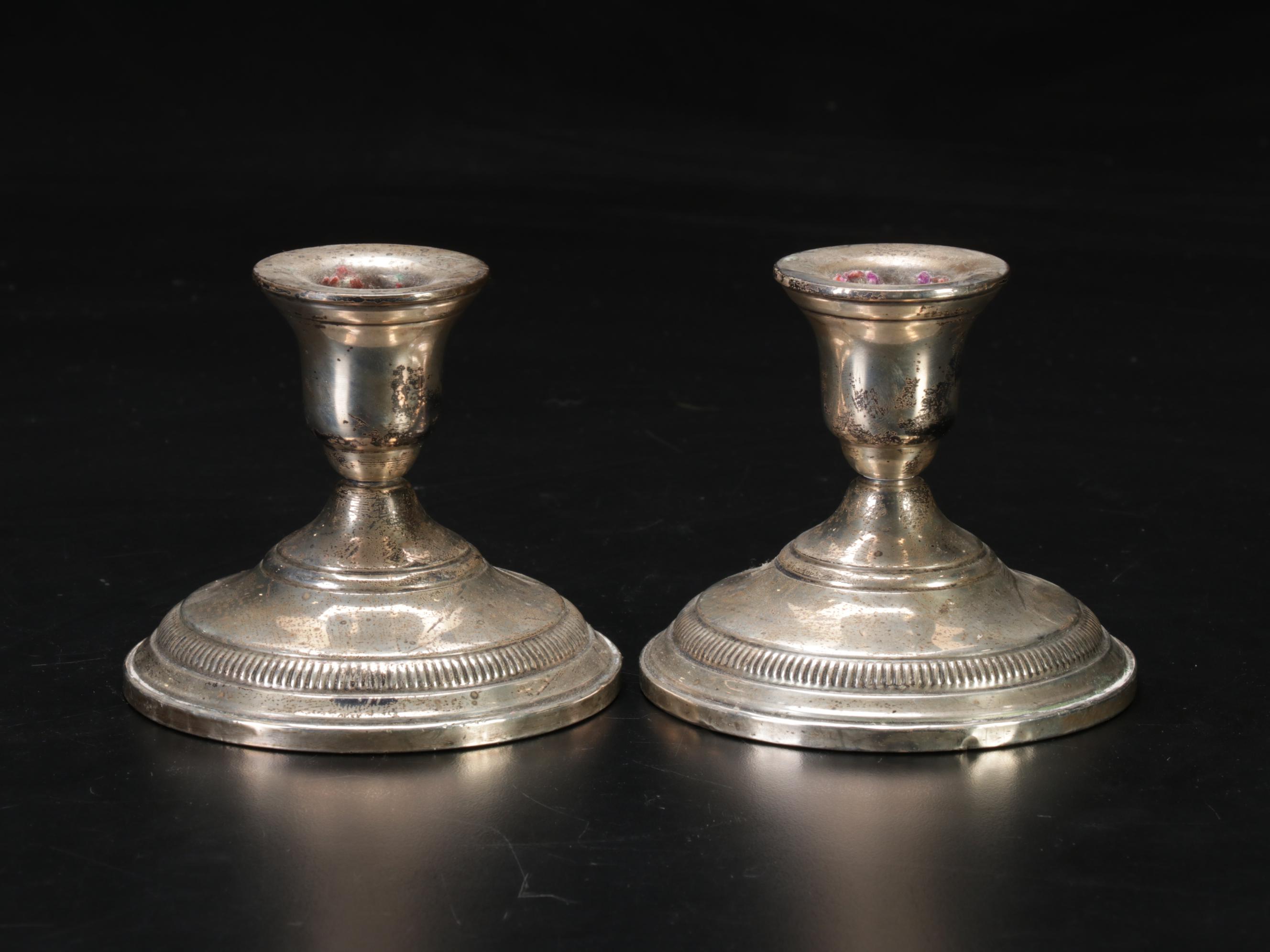 Columbia and Duchin Creation Weighted Sterling Candlesticks