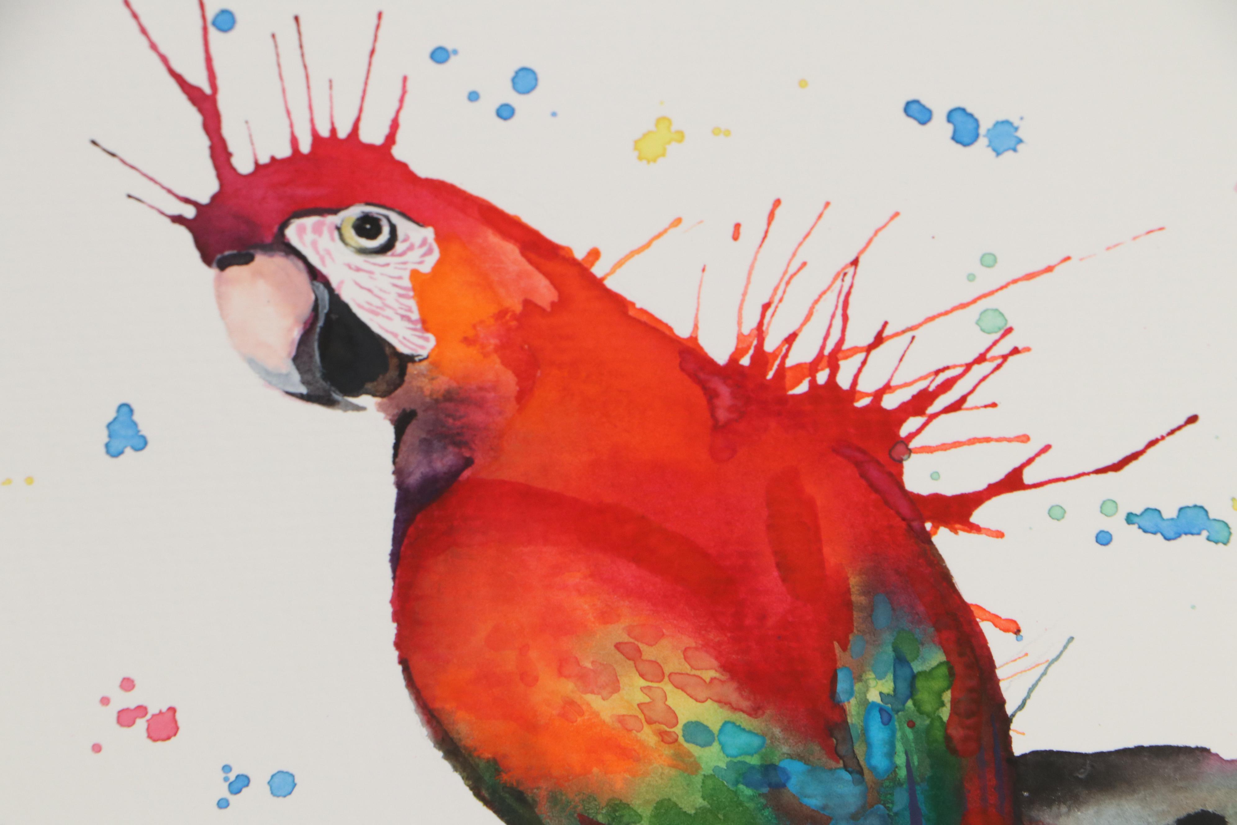 Anne Gorywine Watercolor Painting of Parrot