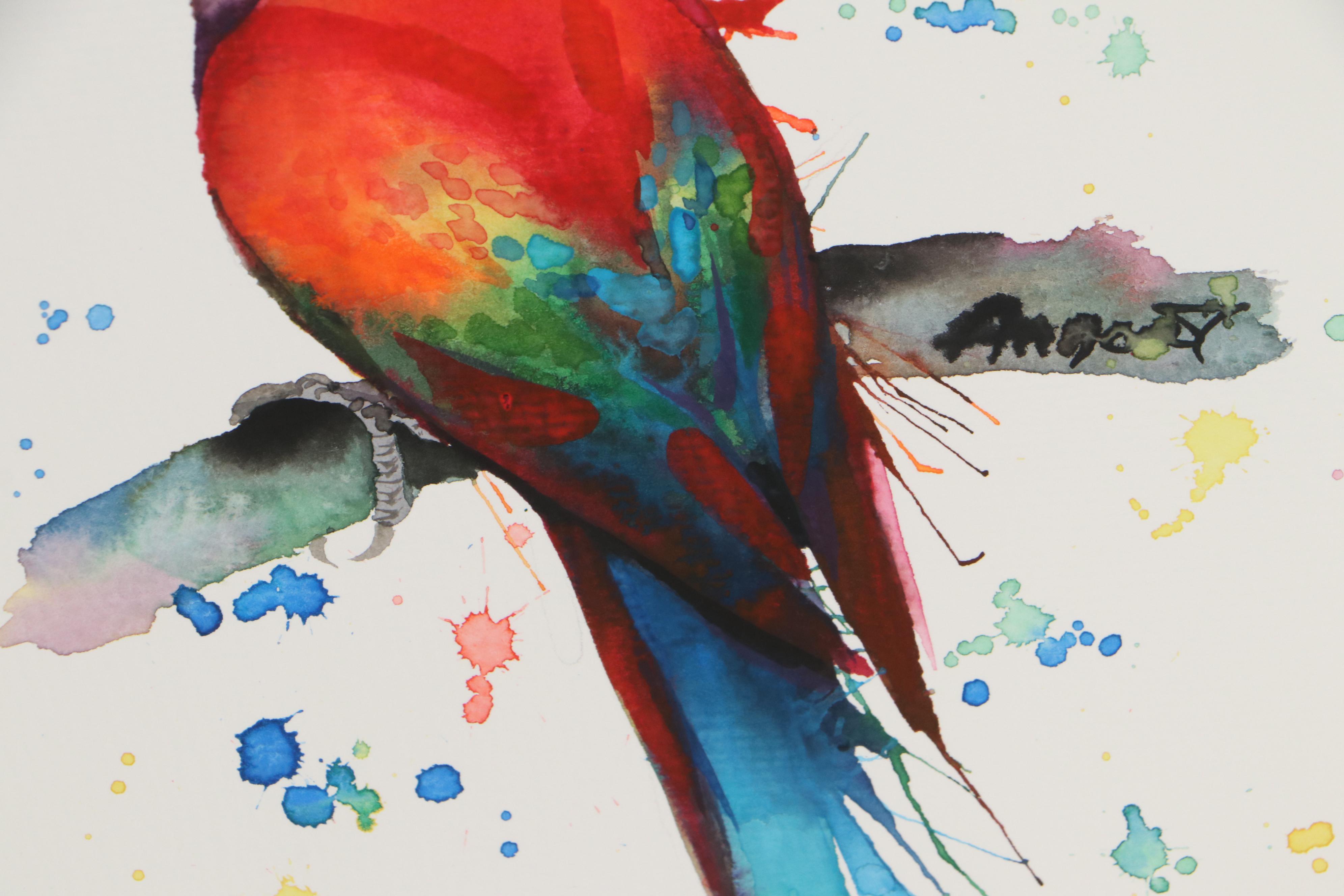 Anne Gorywine Watercolor Painting of Parrot
