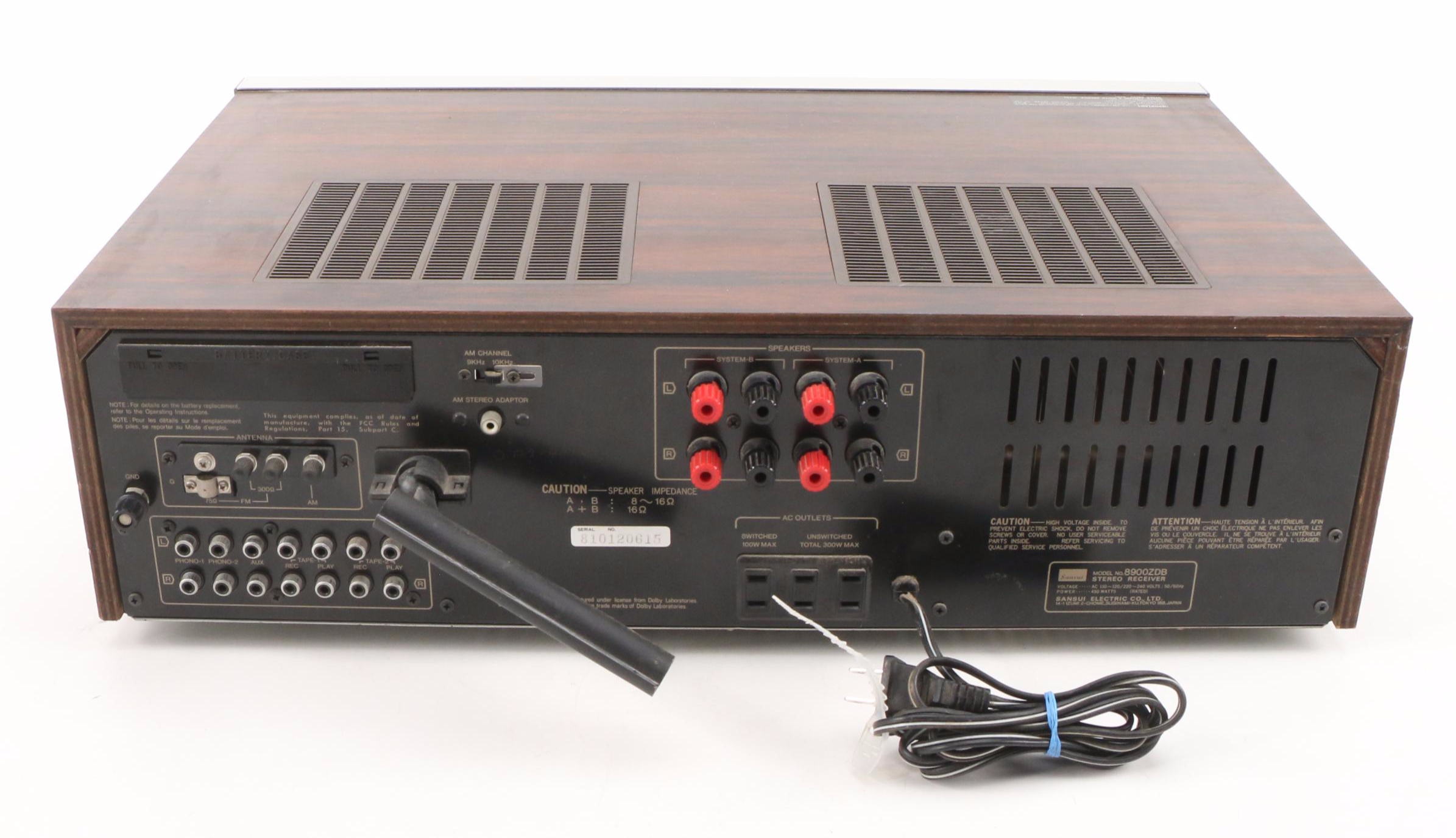 Sansui 8900ZDB Digital Quartz Synthesizer DC Stereo Receiver, 1980s