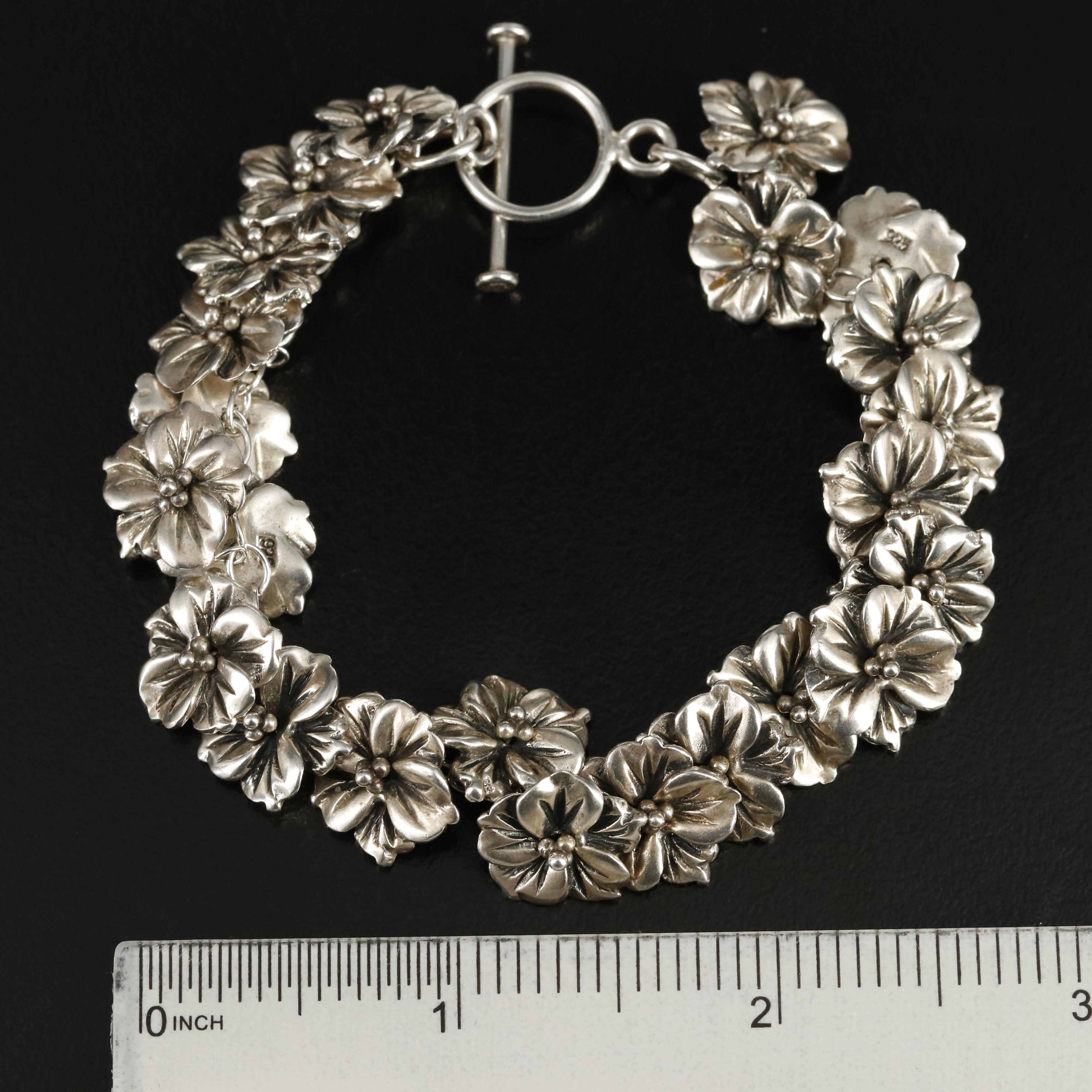 Sterling Flower Bracelet