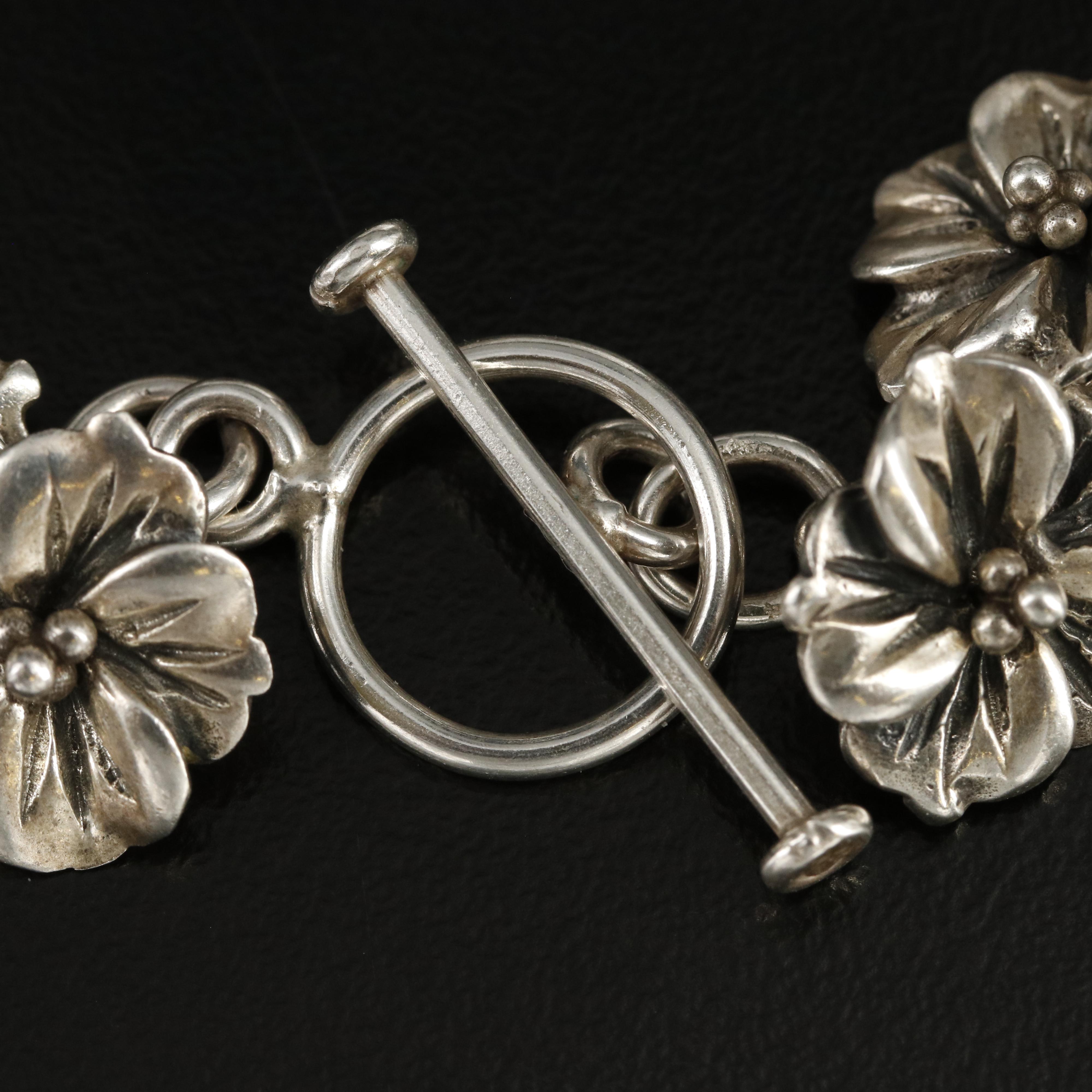 Sterling Flower Bracelet