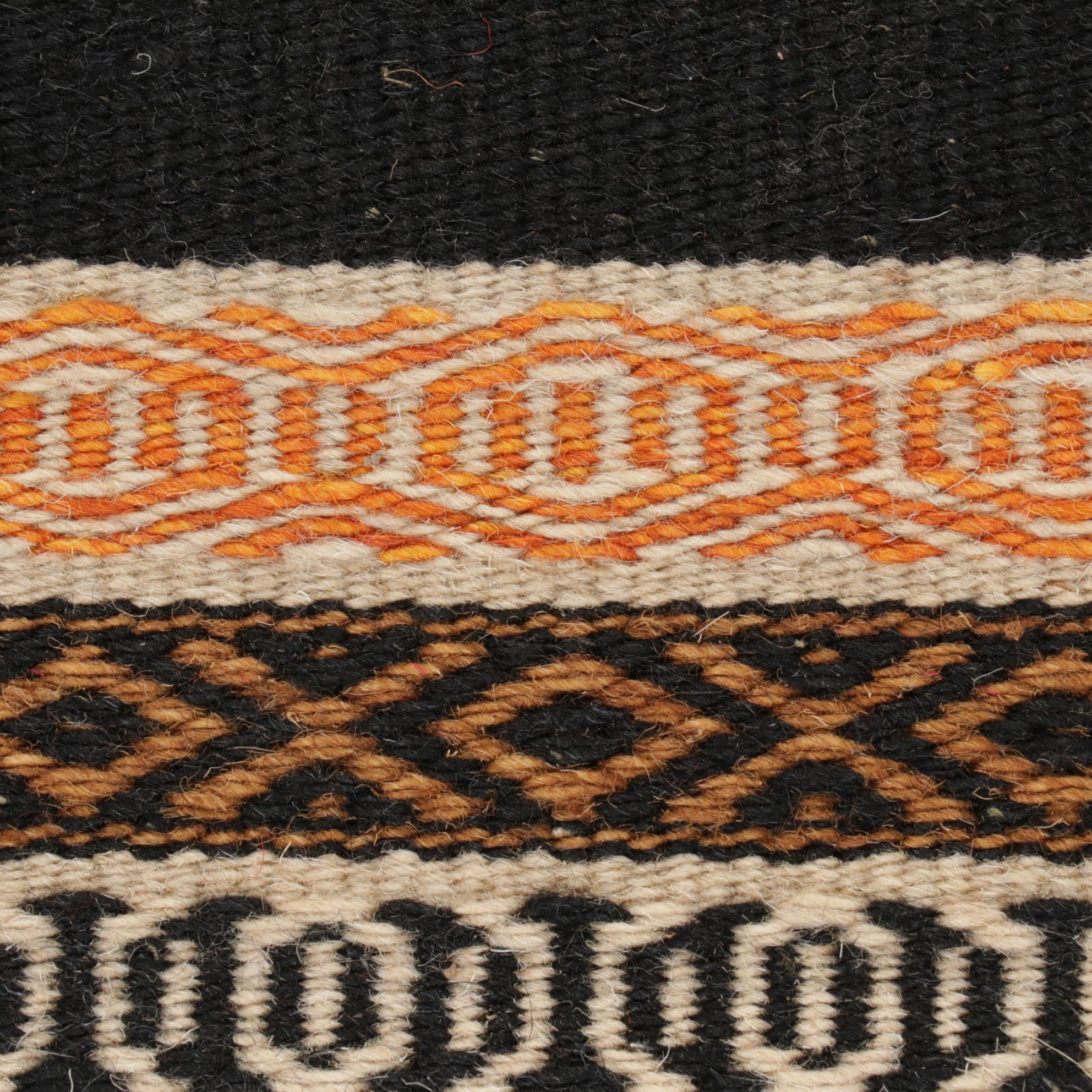 3'11 x 6'3 Handwoven Geometric Kilim Area Rug