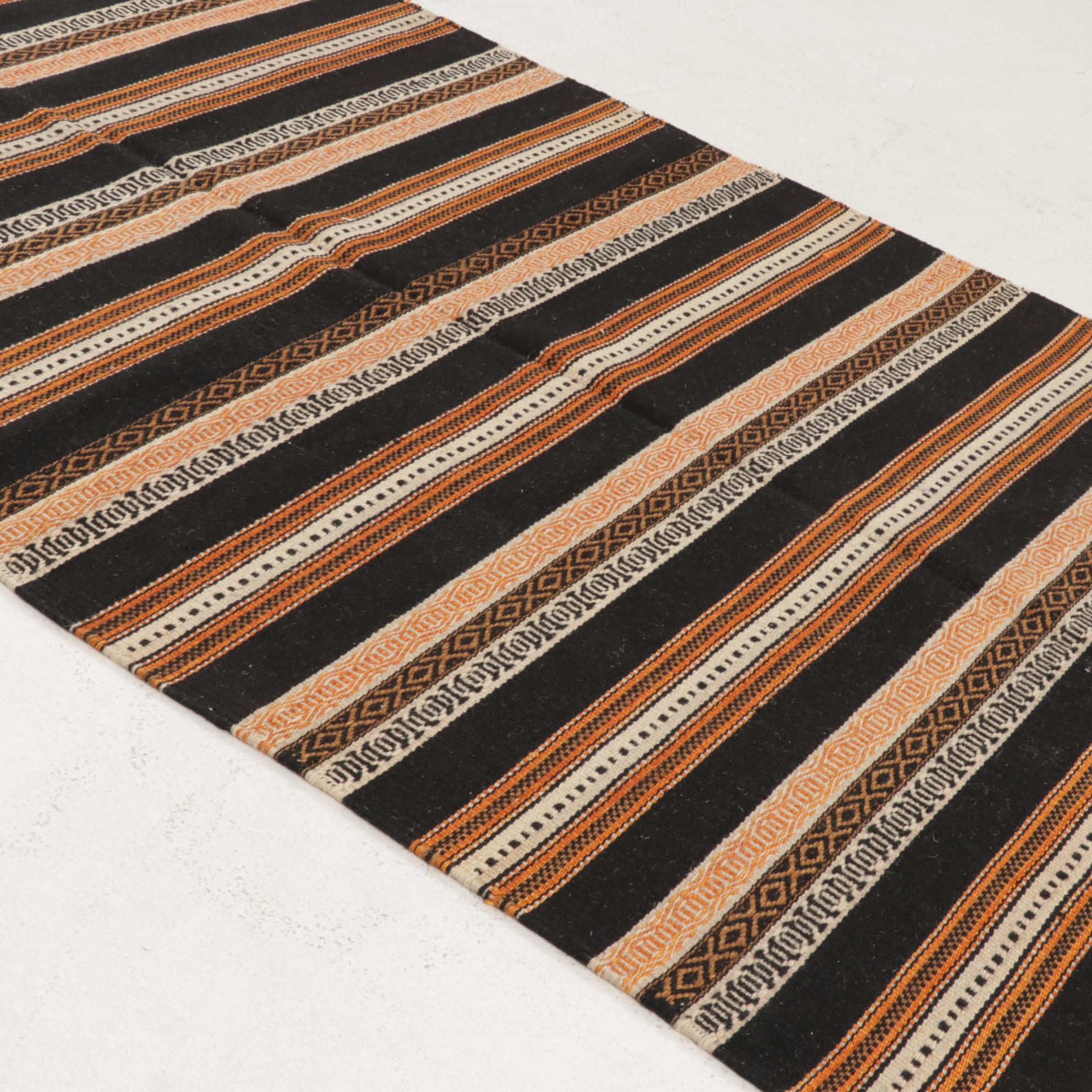 3'11 x 6'3 Handwoven Geometric Kilim Area Rug
