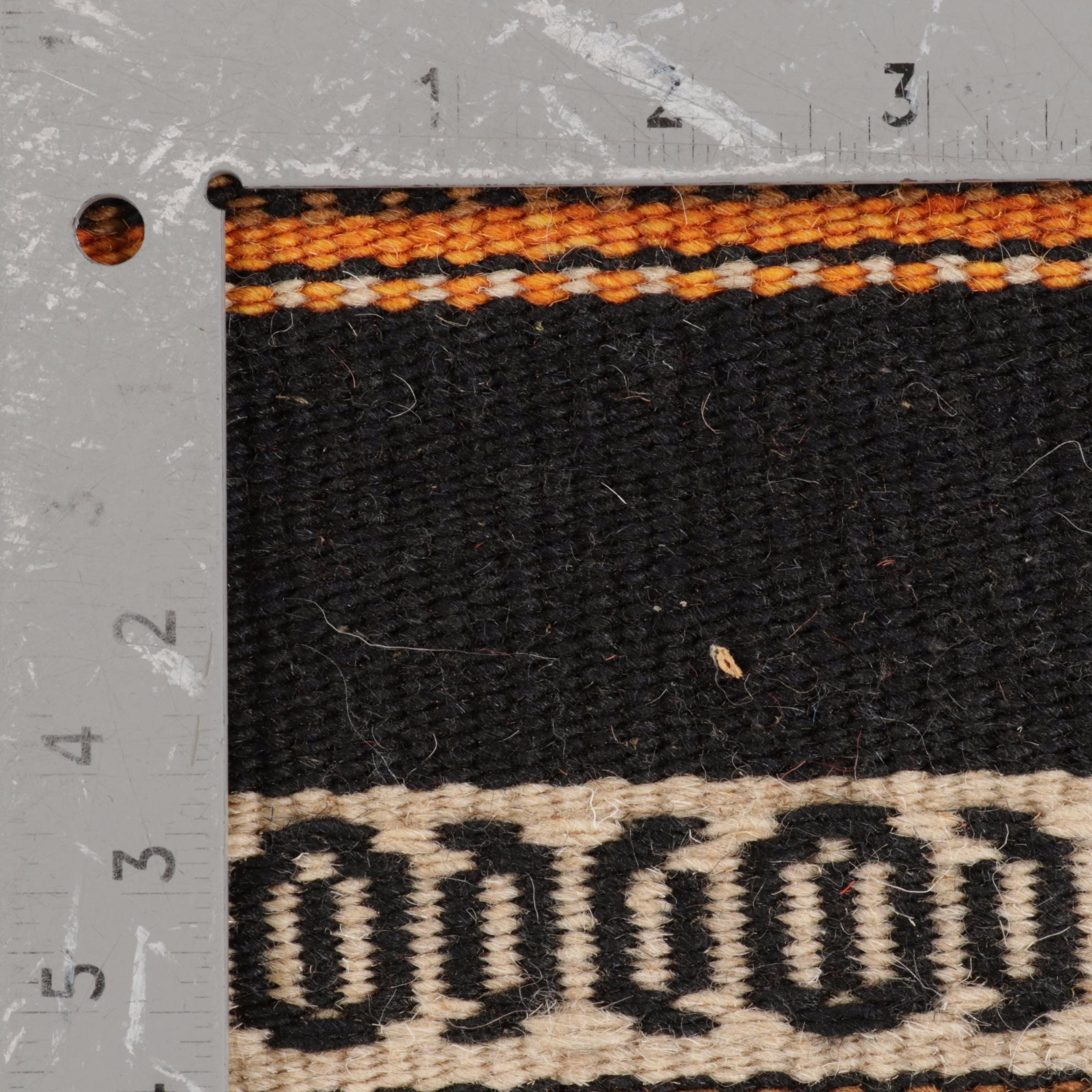 3'11 x 6'3 Handwoven Geometric Kilim Area Rug