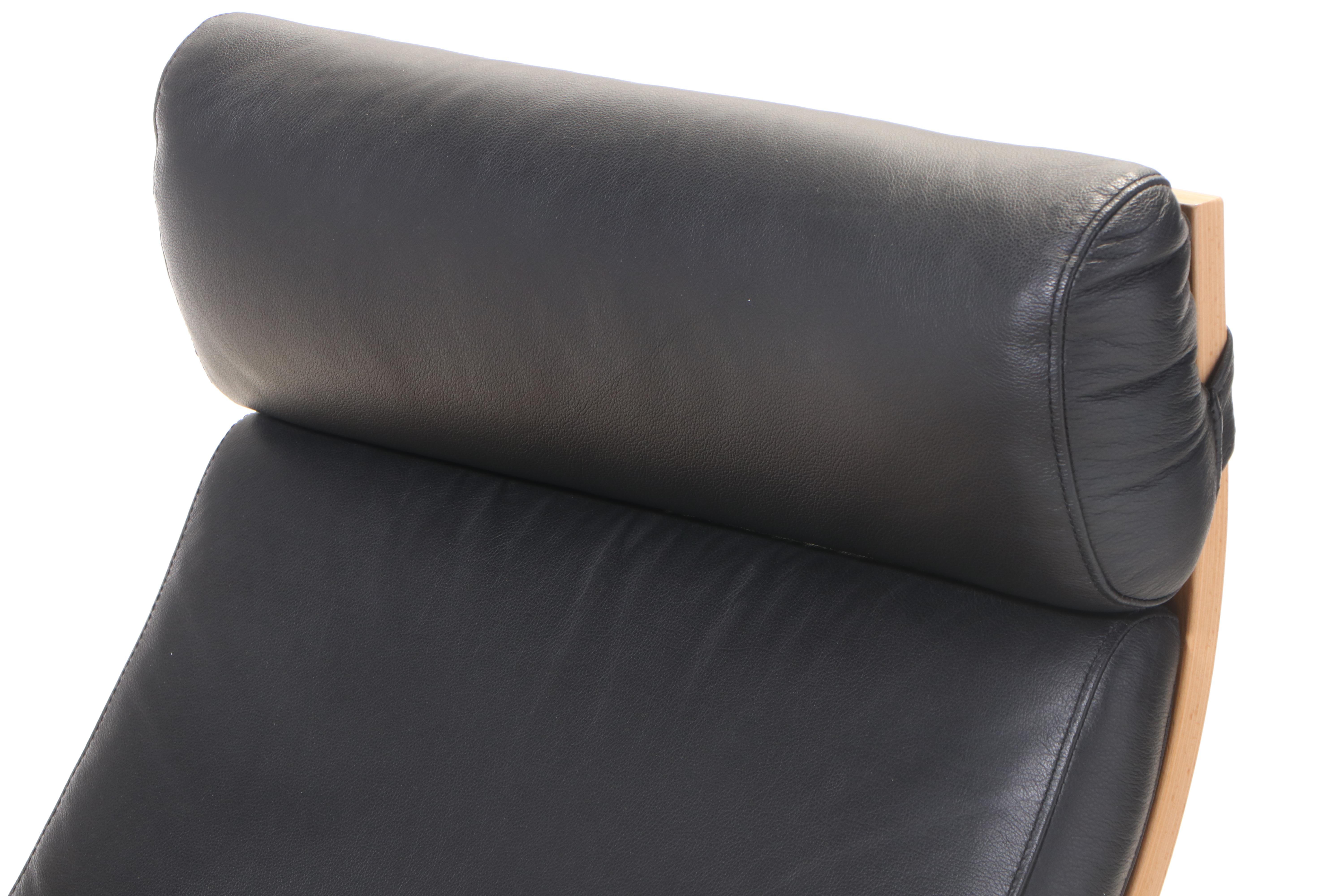 IKEA Laminated Oak Cantilevered Chair and Ottoman