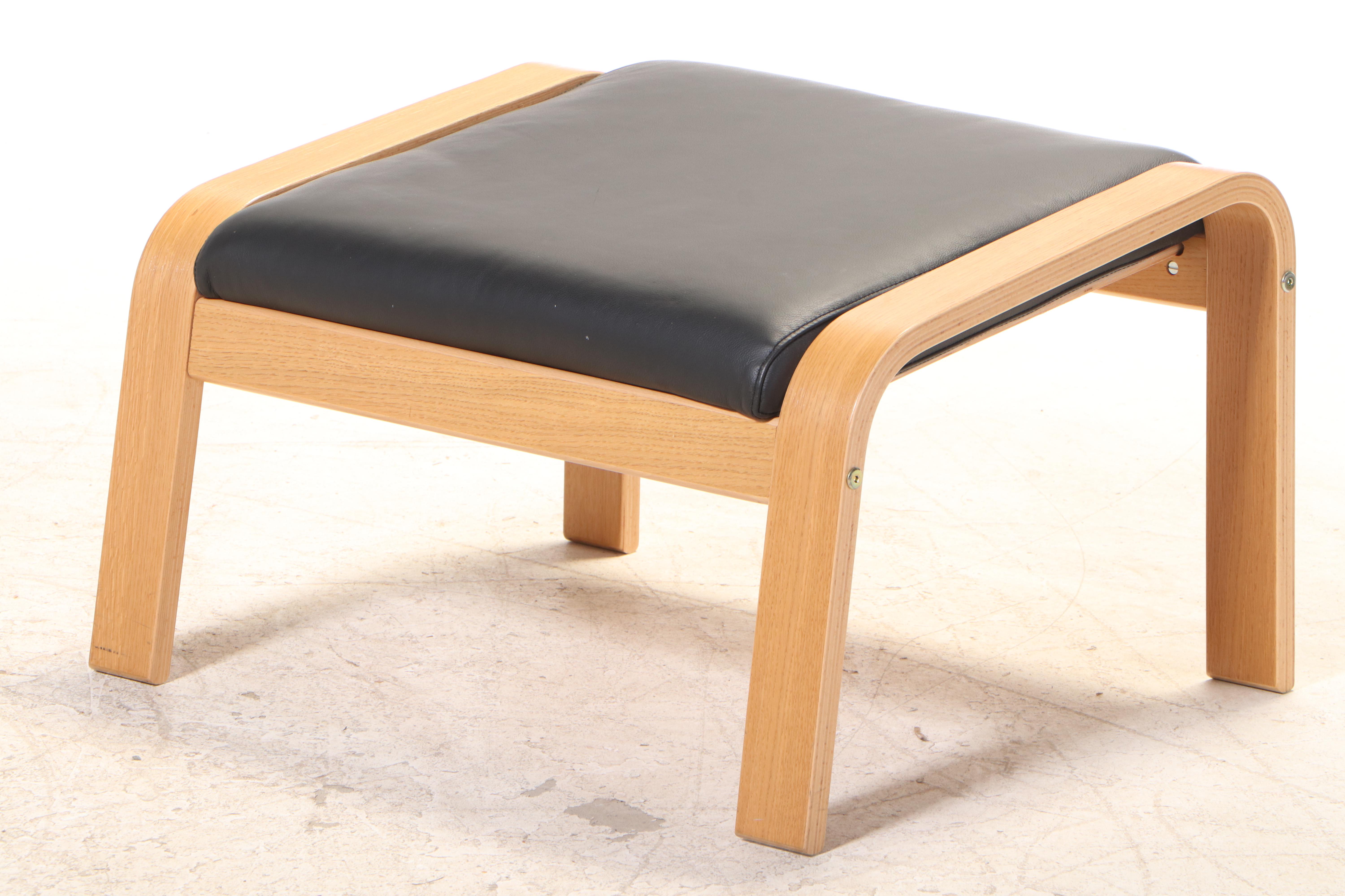 IKEA Laminated Oak Cantilevered Chair and Ottoman