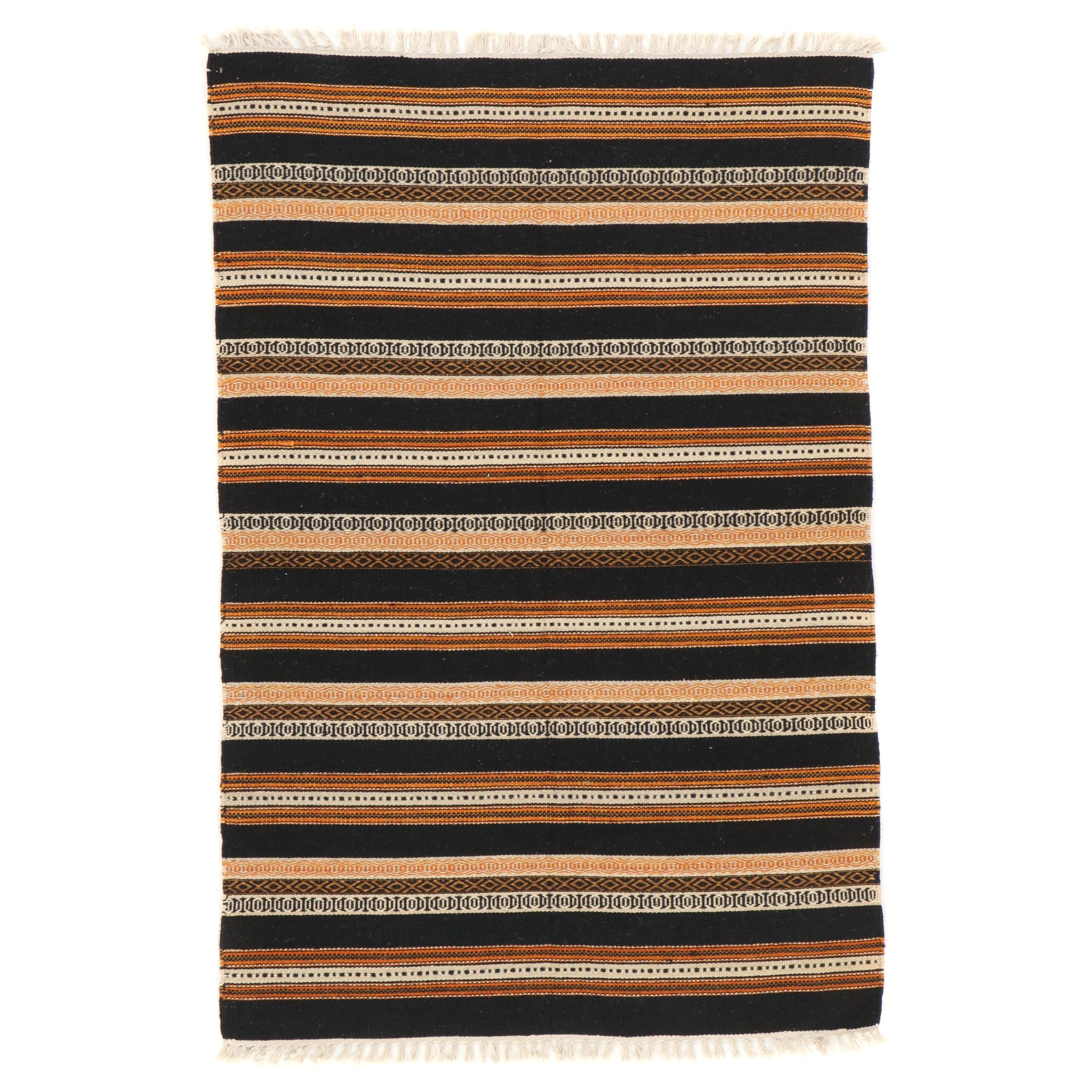 3'11 x 6'3 Handwoven Geometric Kilim Area Rug
