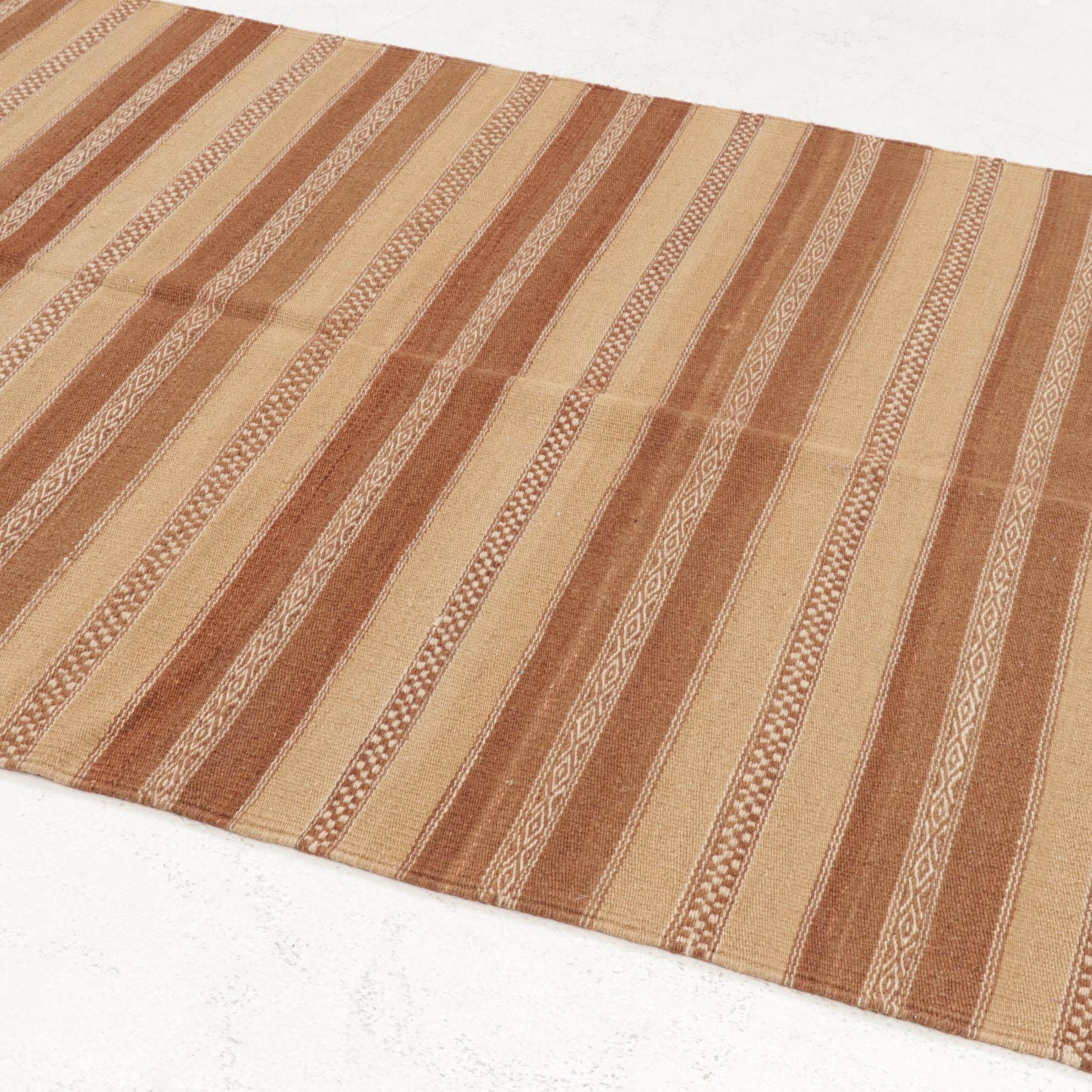 4' x 6'3 Handwoven Geometric Kilim Area Rug